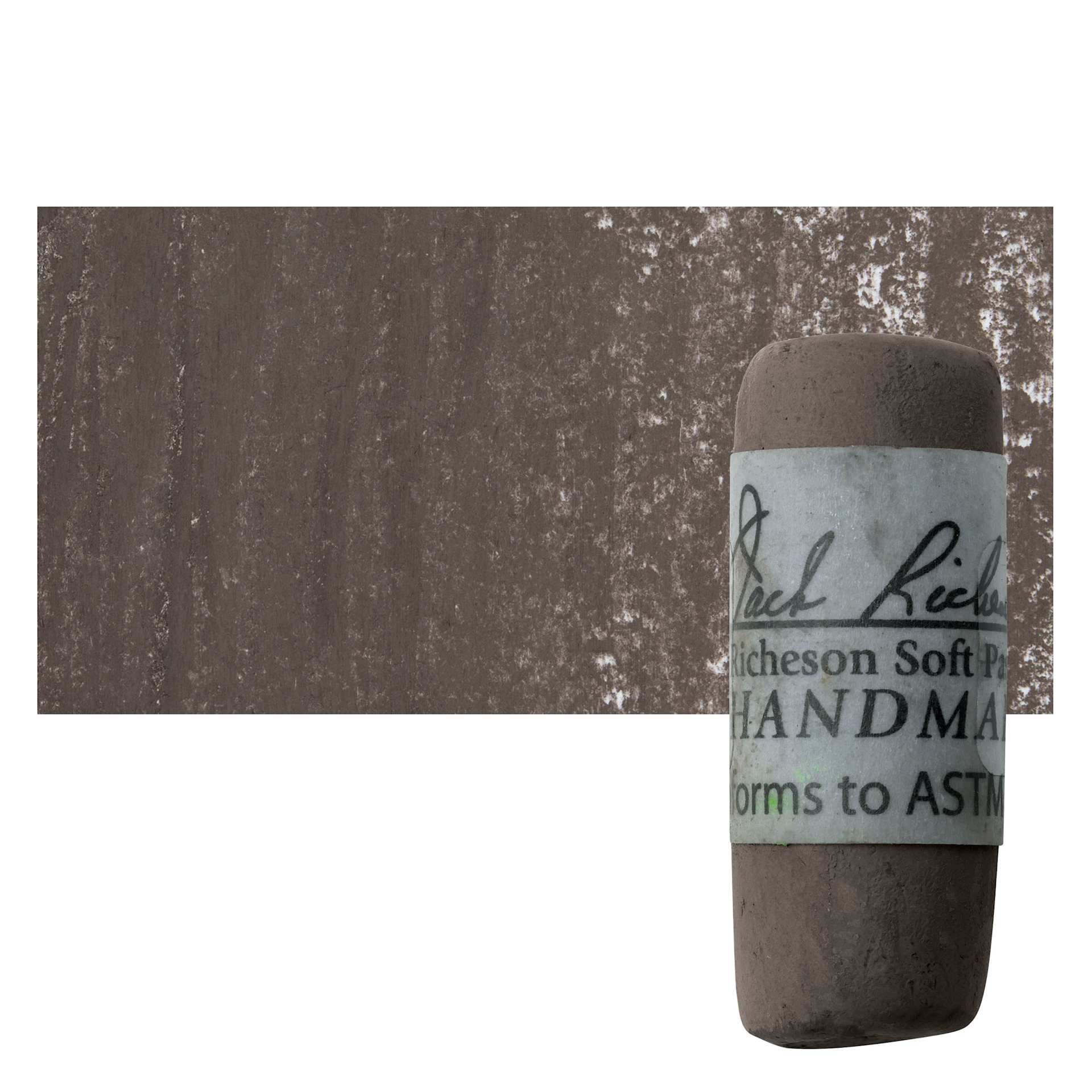 Richeson Soft Handrolled Pastel - Grey GY13, pastel and swatch
