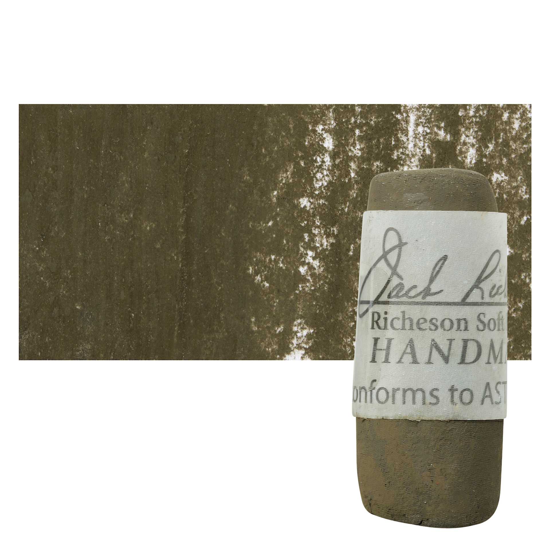 Richeson Soft Handrolled Pastel - Grey GY25, pastel and swatch