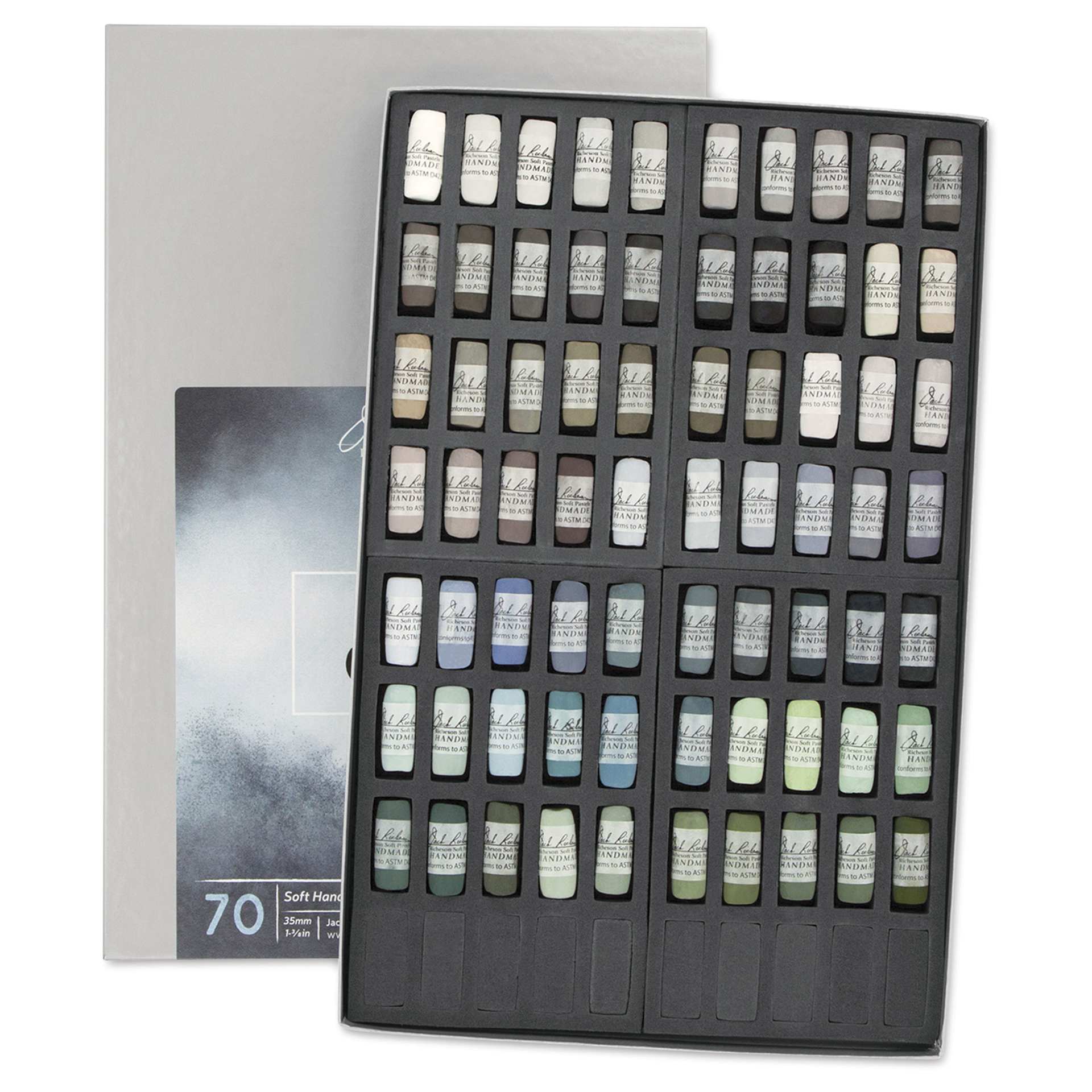 Richeson Soft Handrolled Pastels - Greys, Set of 70