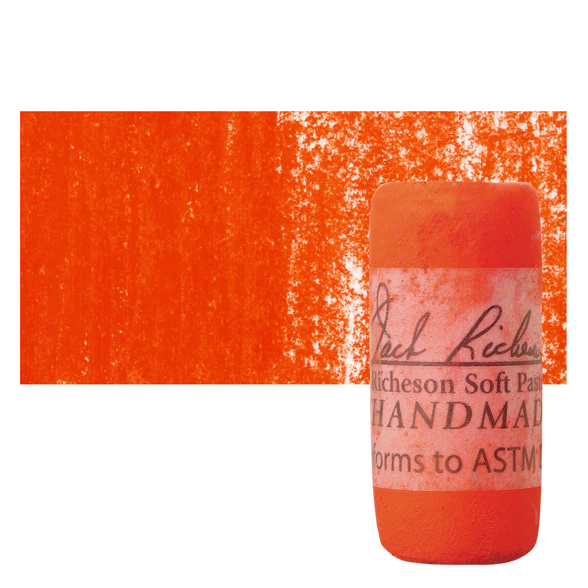 Richeson Soft Handrolled Pastel - Red R38, pastel and swatch