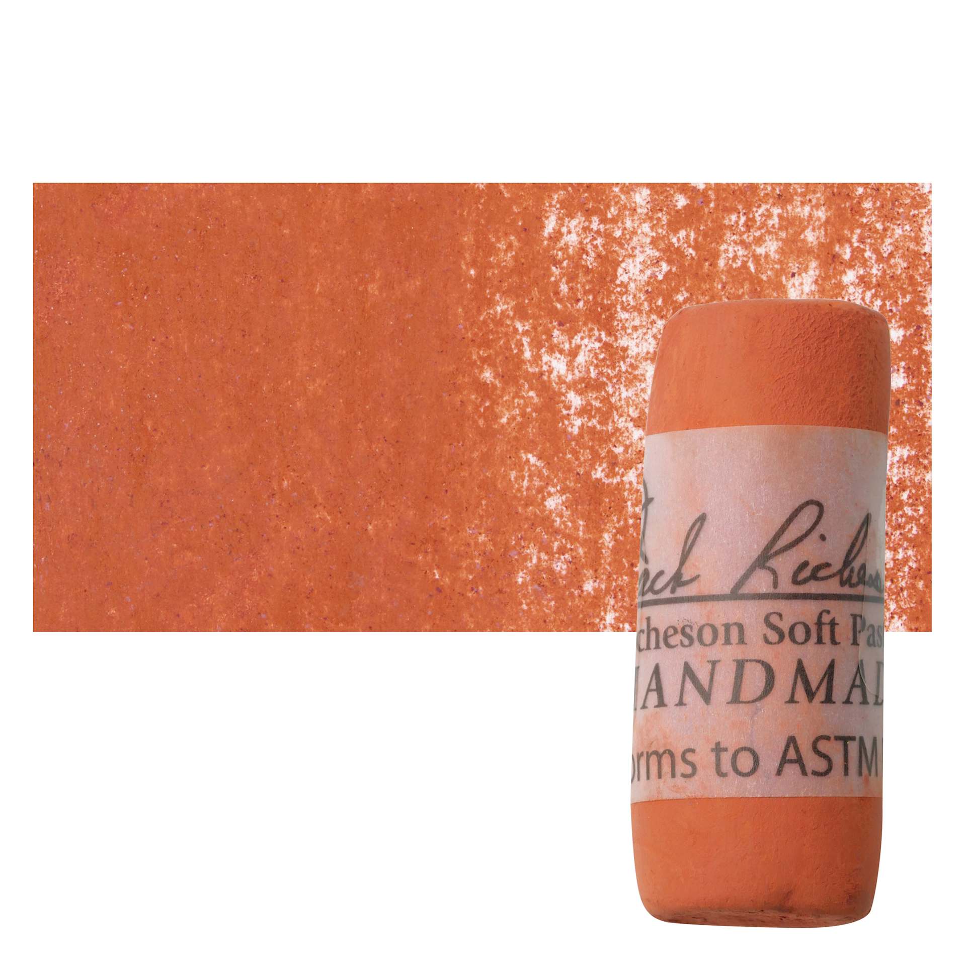 Richeson Soft Handrolled Pastel - Earth Red ER26, pastel and swatch