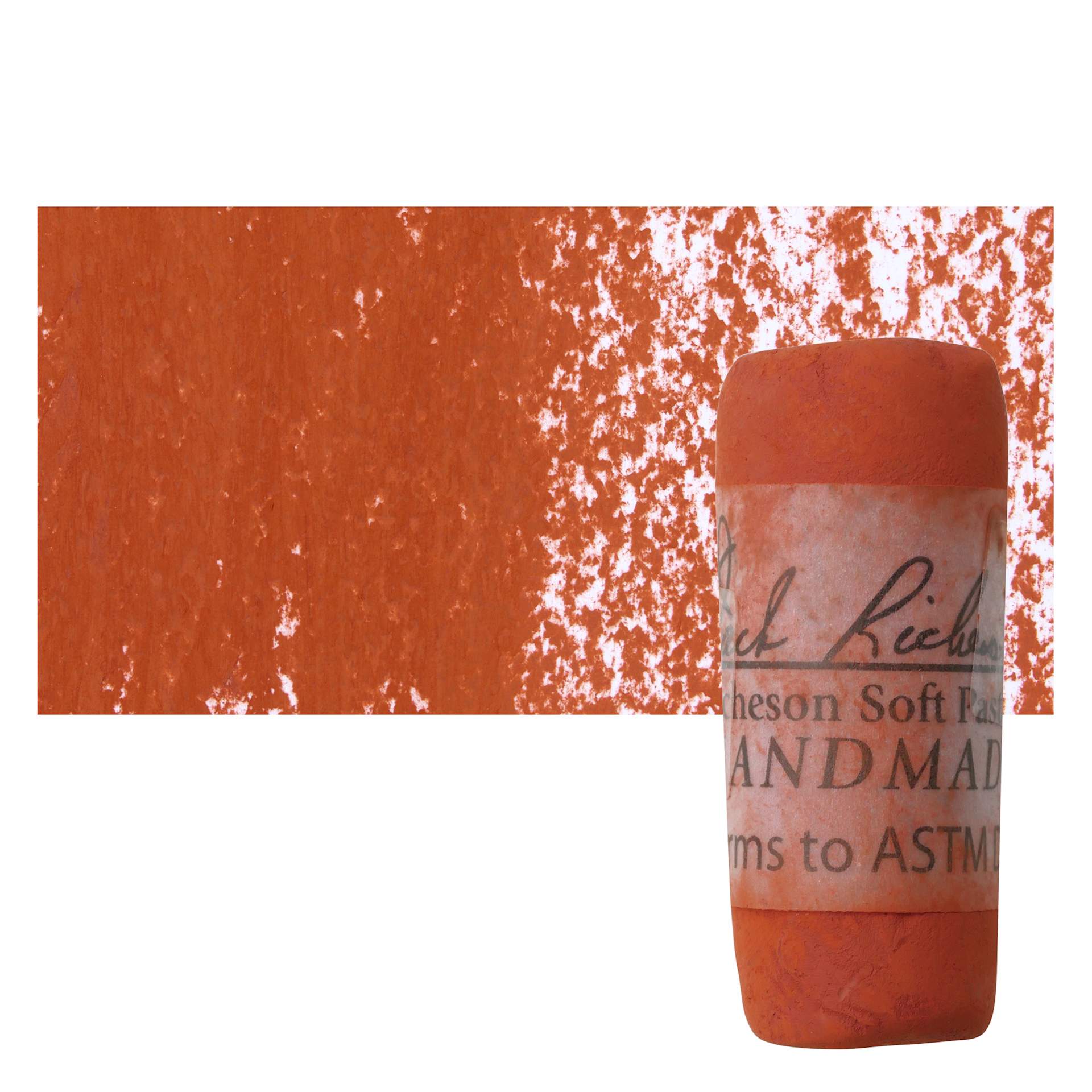 Richeson Soft Handrolled Pastel - Earth Red ER28, pastel and swatch