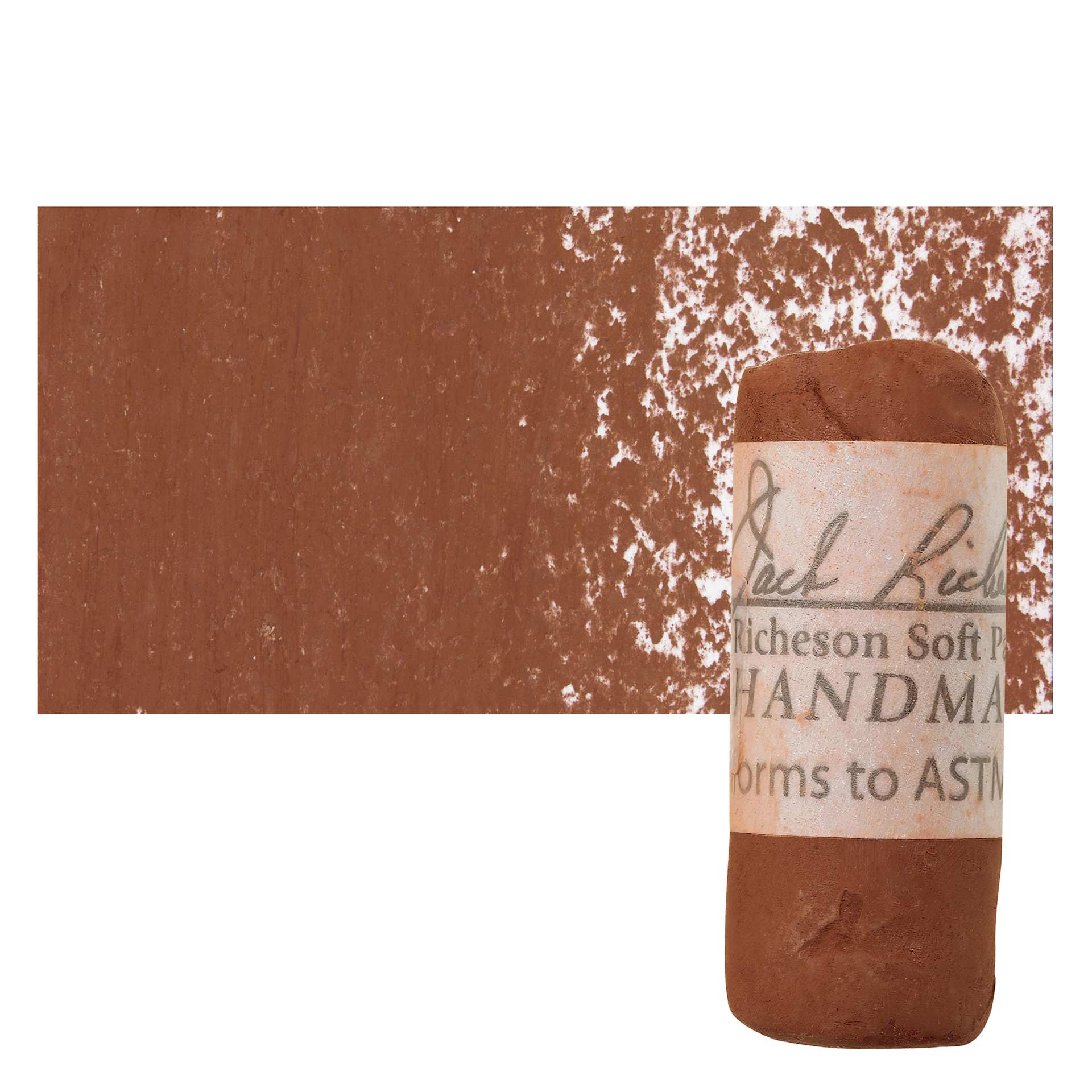 Richeson Soft Handrolled Pastel - Earth Red ER32, pastel and swatch