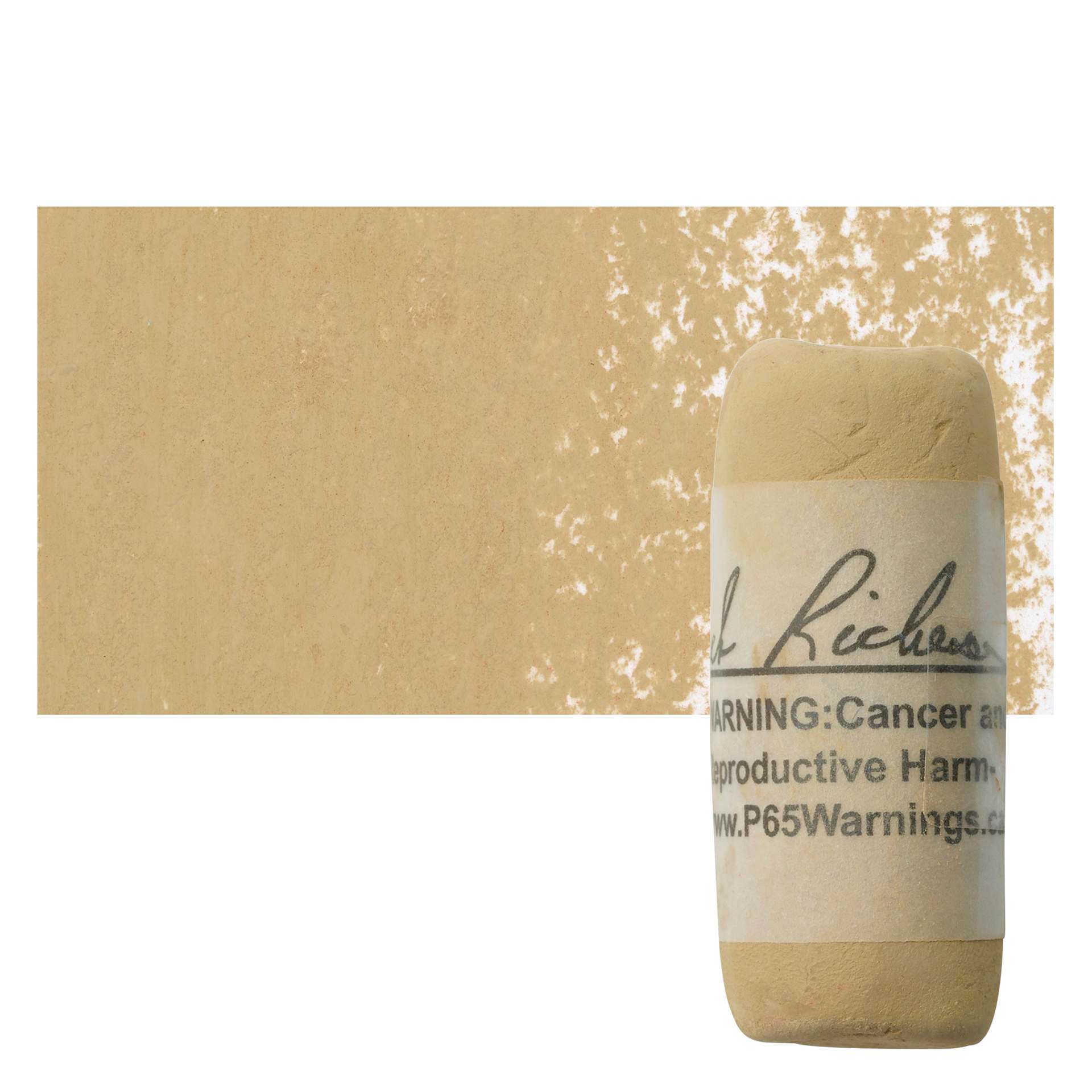 Richeson Soft Handrolled Pastel - Earth Yellow EY6, pastel and swatch