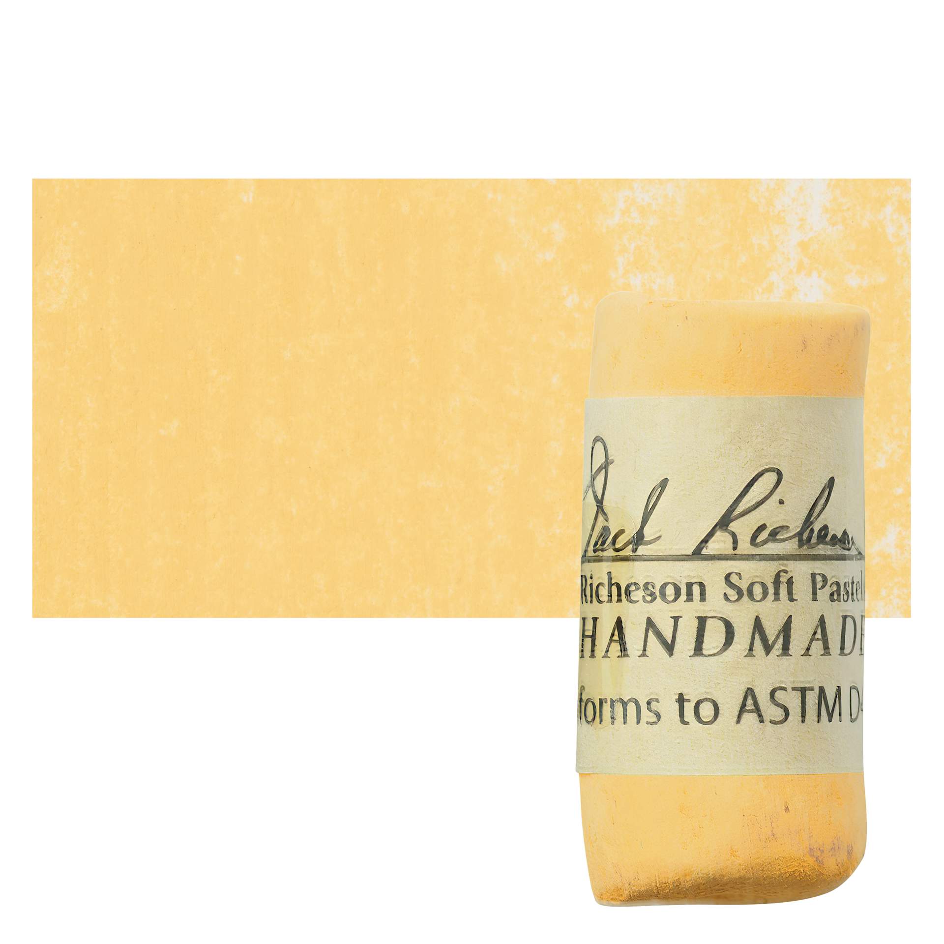 Richeson Soft Handrolled Pastel - Earth Yellow EY15, pastel and swatch
