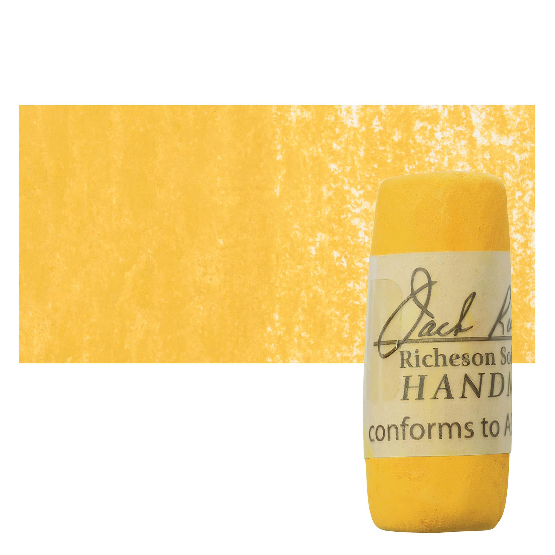 Richeson Soft Handrolled Pastel - Earth Yellow EY19, pastel and swatch