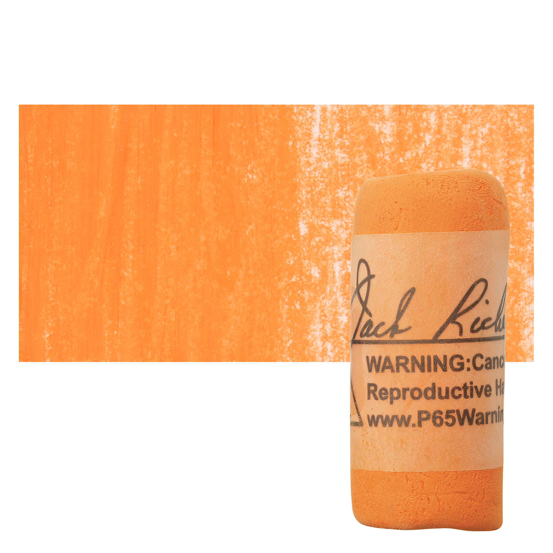 Richeson Soft Handrolled Pastel - Orange O18, pastel and swatch