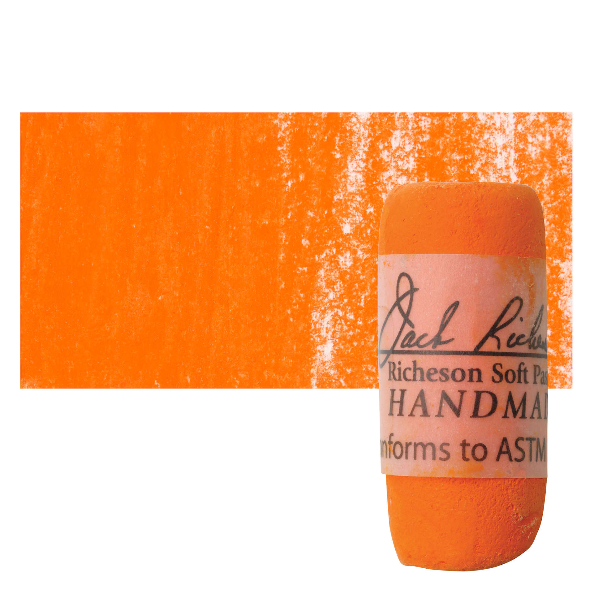Richeson Soft Handrolled Pastel - Orange O21, pastel and swatch