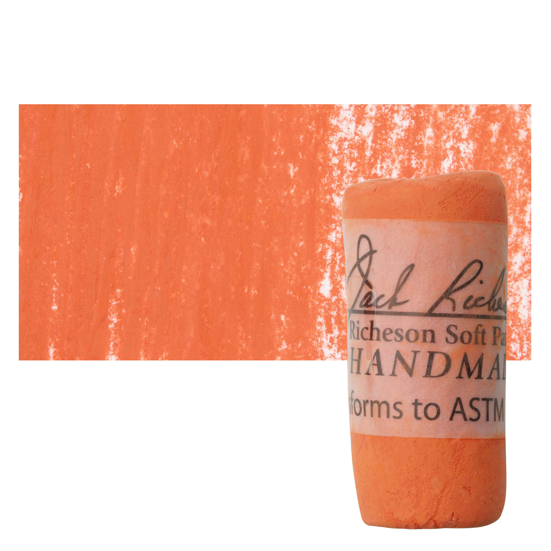 Richeson Soft Handrolled Pastel - Earth Orange EO17, pastel and swatch