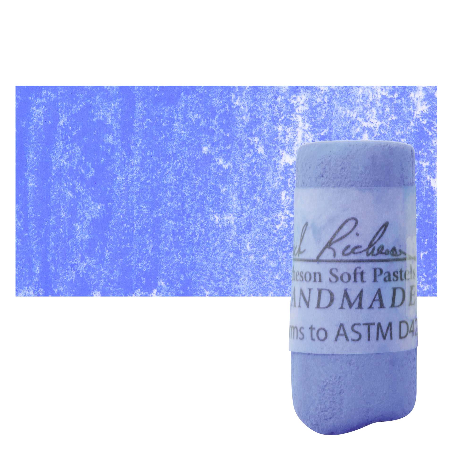 Richeson Soft Handrolled Pastel - Blue B32, pastel and swatch