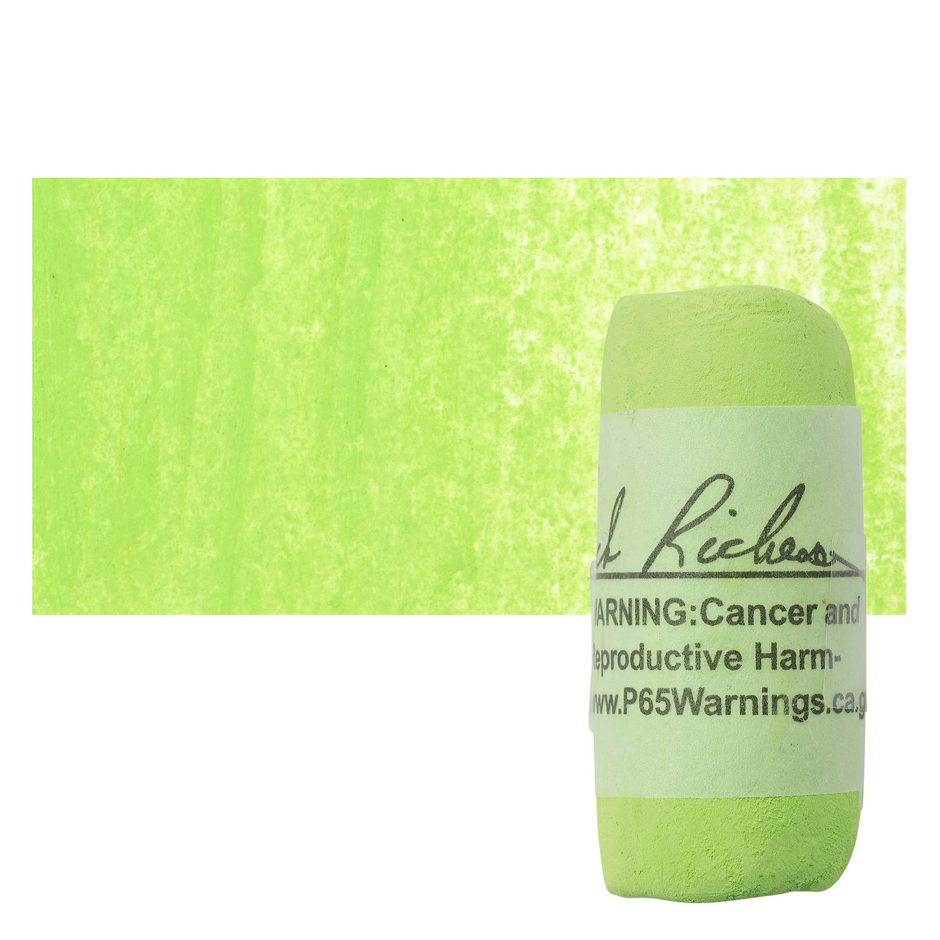 Richeson Soft Handrolled Pastel - Green G9, pastel and swatch