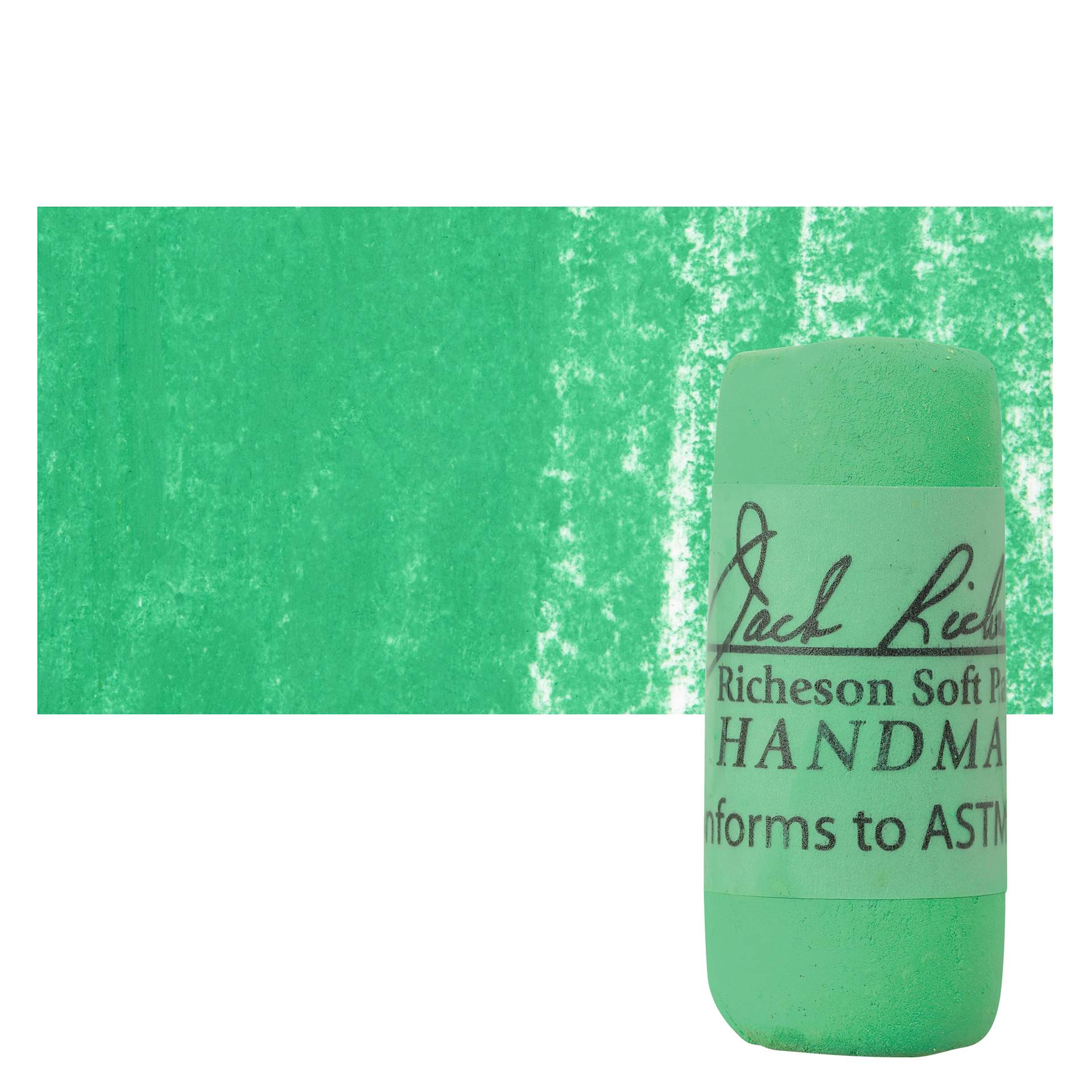 Richeson Soft Handrolled Pastel - Green G26, pastel and swatch
