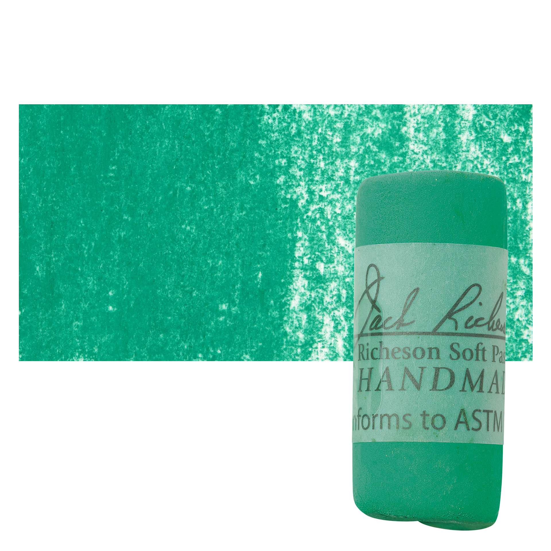 Richeson Soft Handrolled Pastel - Green G27, pastel and swatch