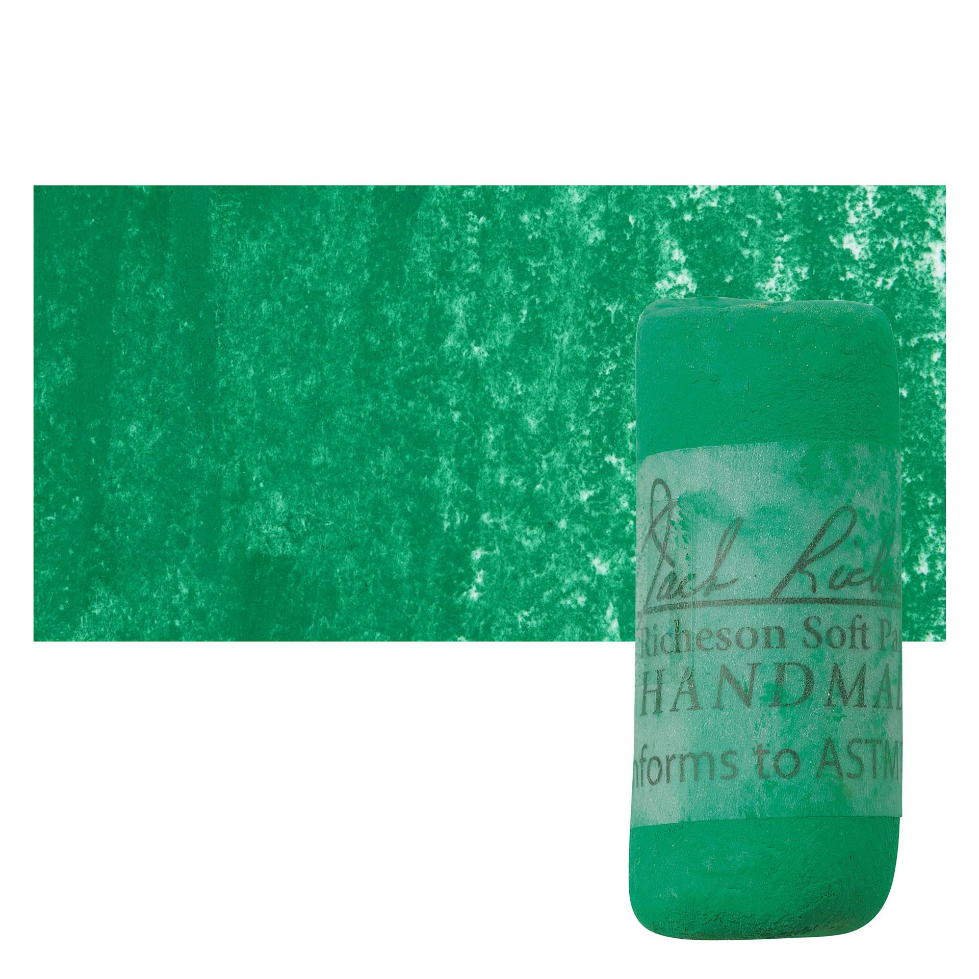 Richeson Soft Handrolled Pastel - Green G28, pastel and swatch
