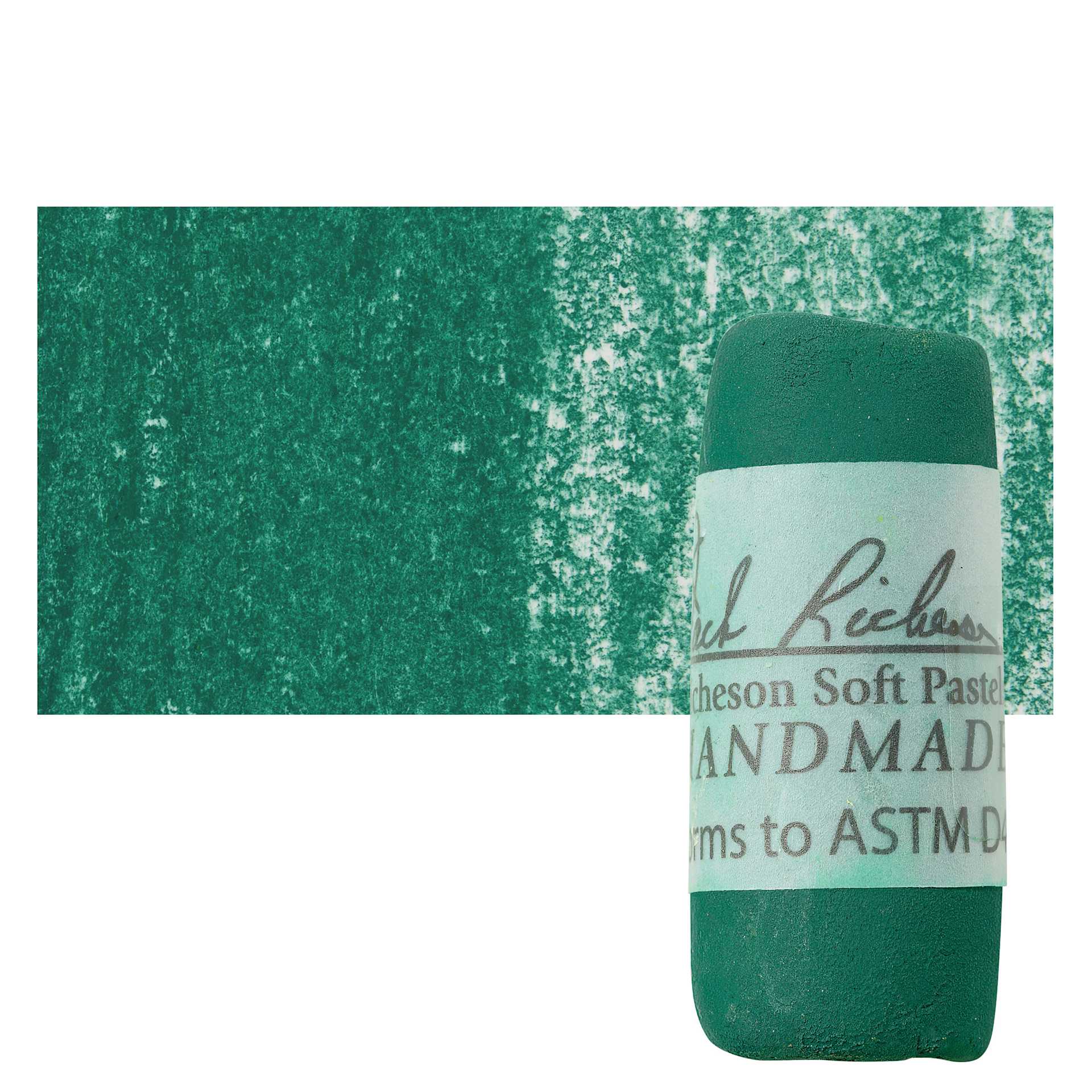 Richeson Soft Handrolled Pastel - Green G33, pastel and swatch