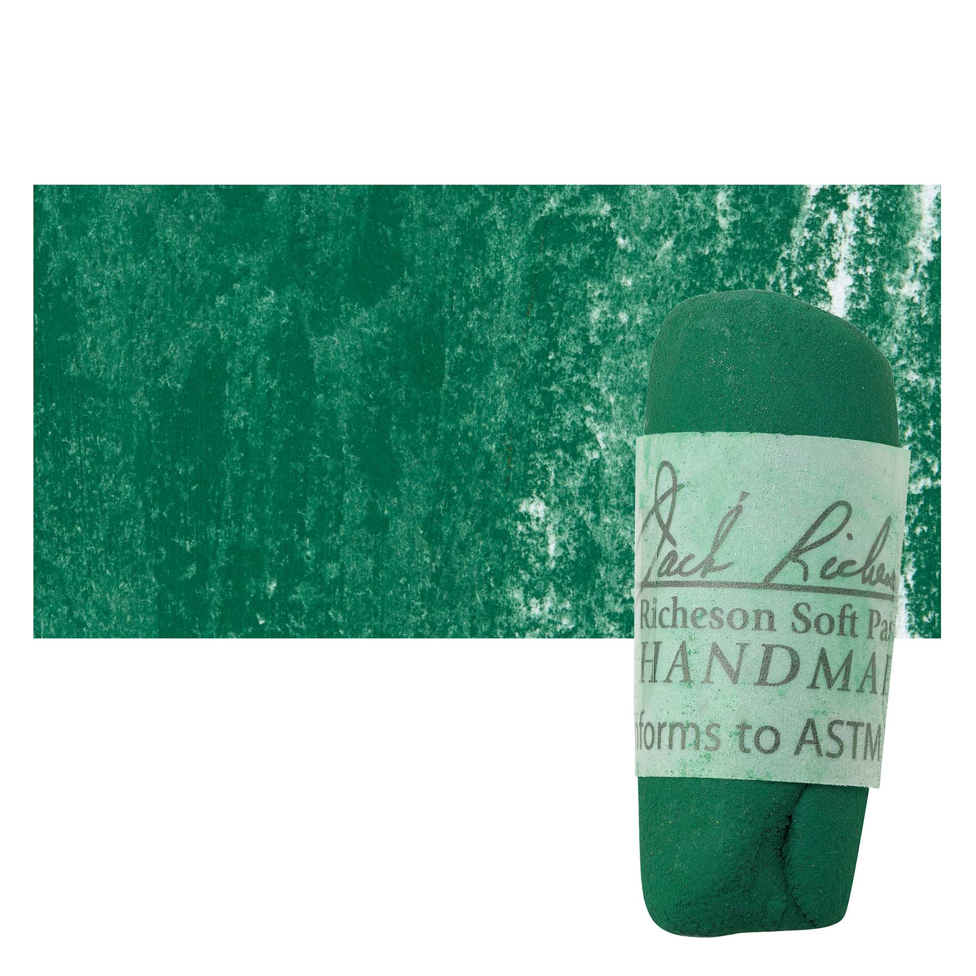 Richeson Soft Handrolled Pastel - Green G34, pastel and swatch