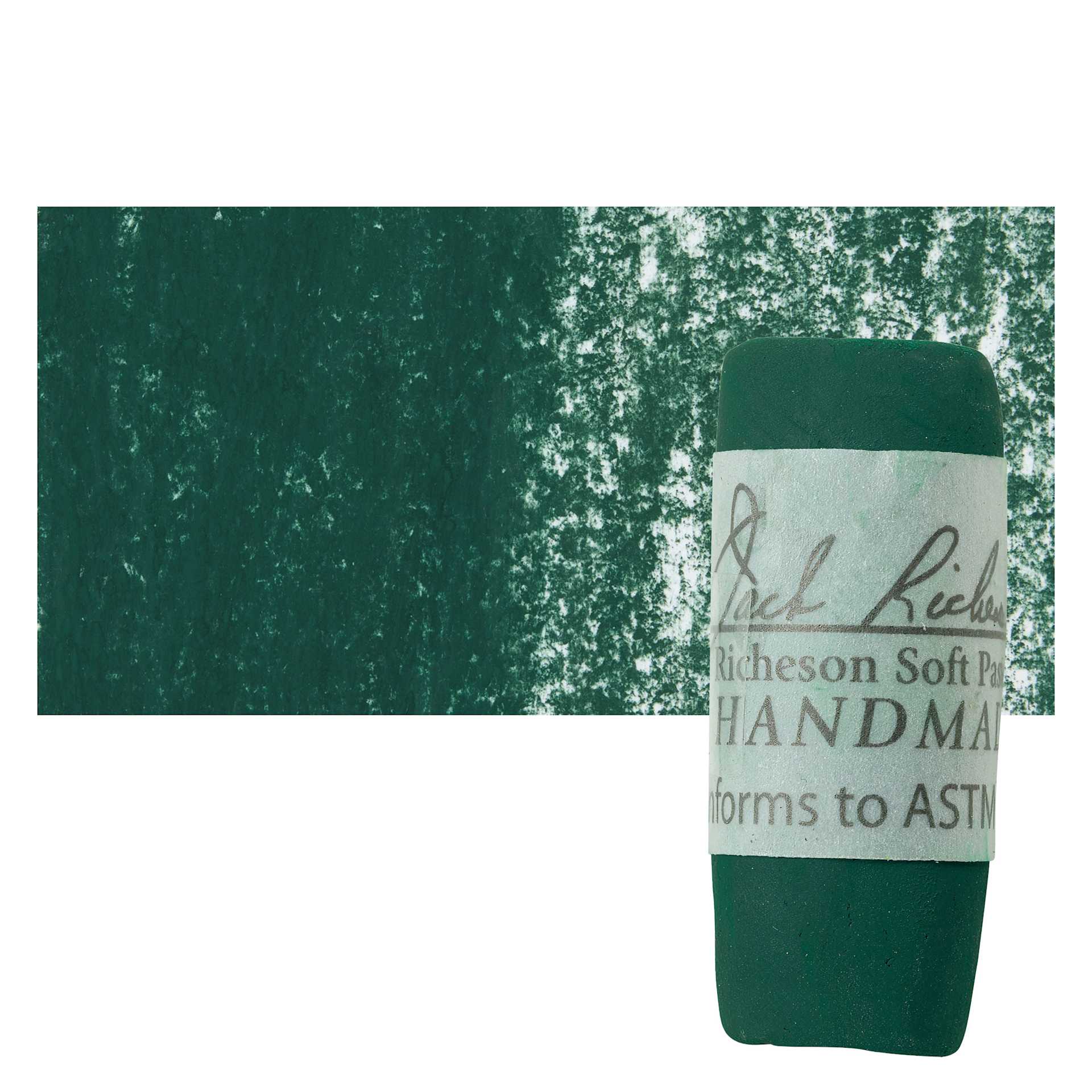 Richeson Soft Handrolled Pastel - Green G35, pastel and swatch