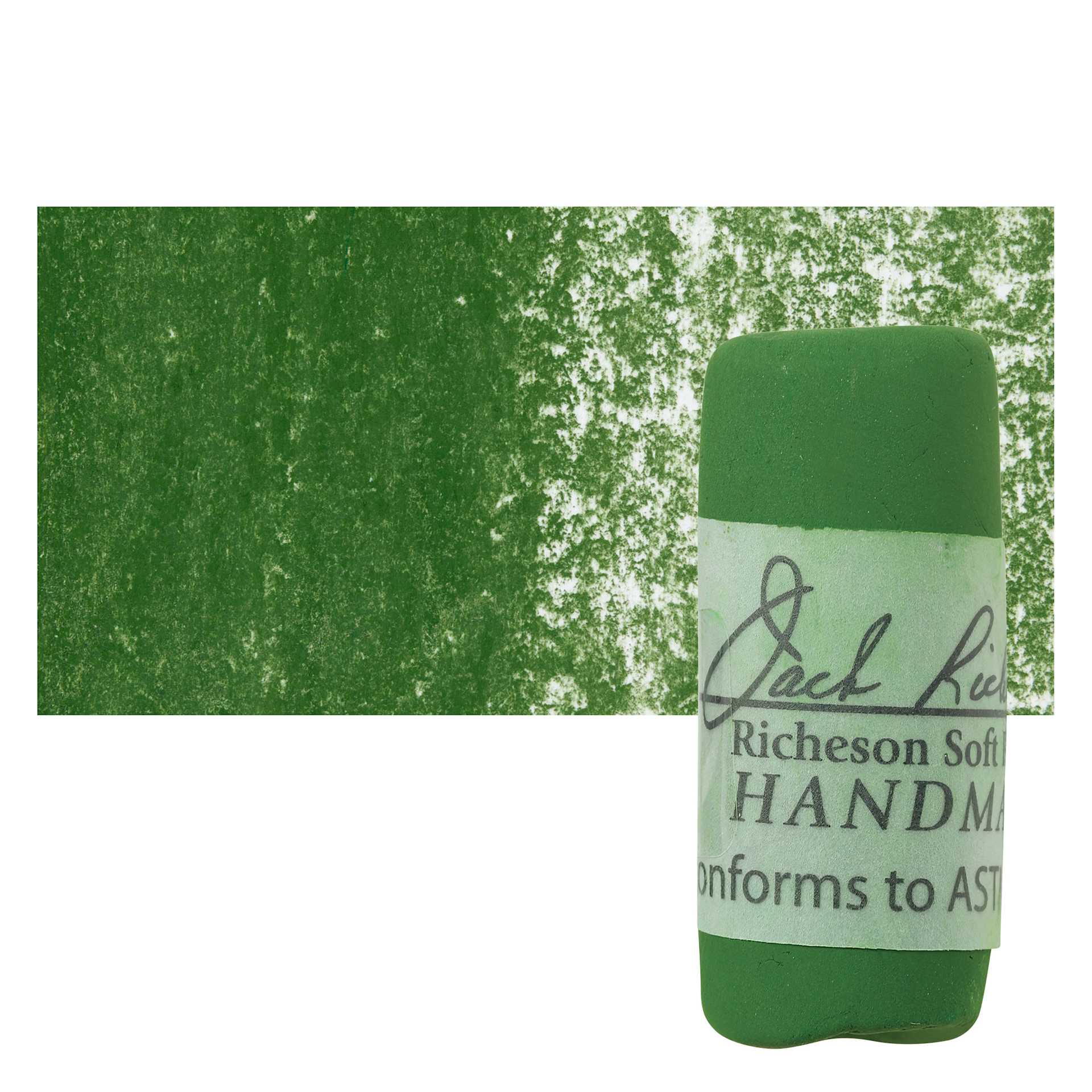 Richeson Soft Handrolled Pastel - Green G46, pastel and swatch