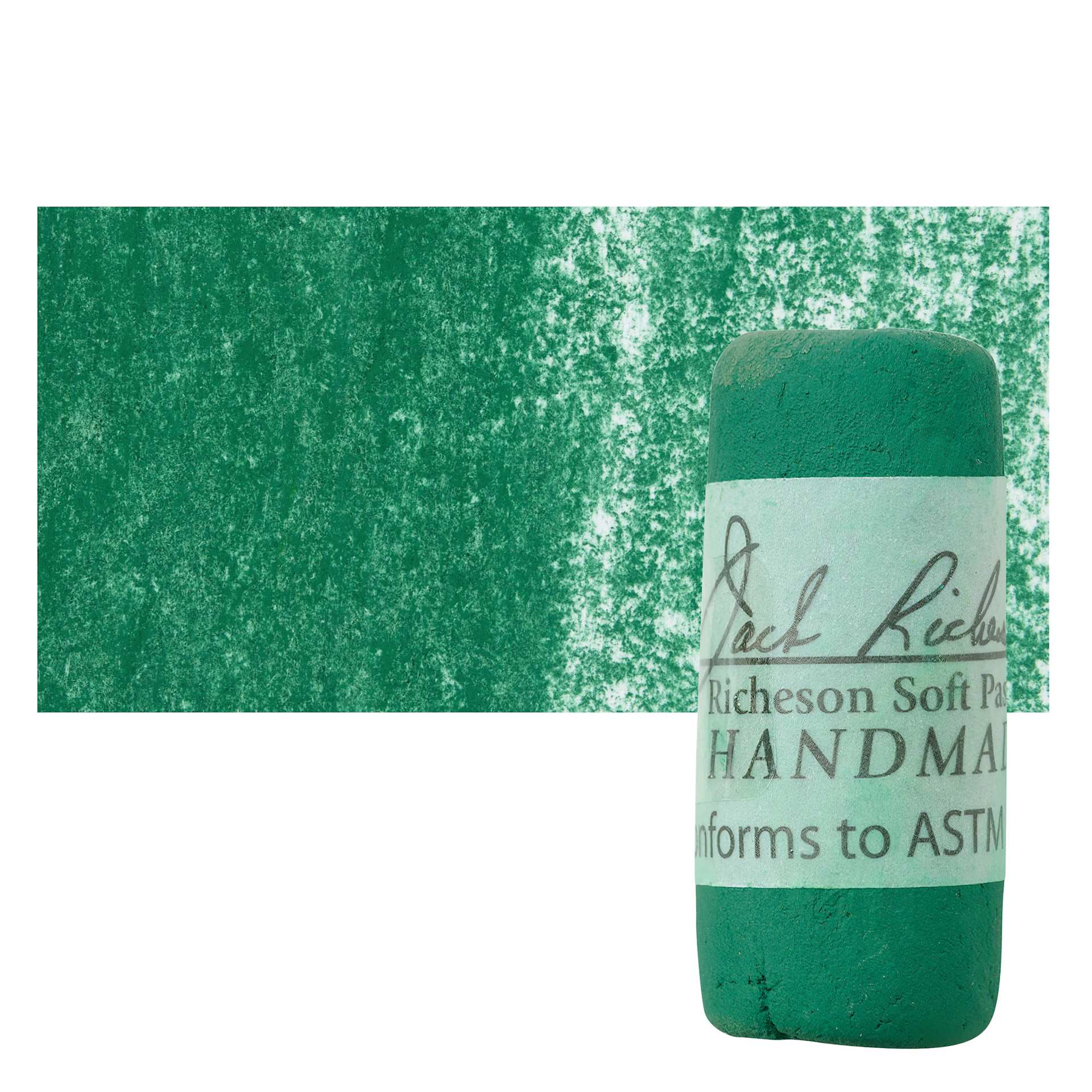 Richeson Soft Handrolled Pastel - Green G53, pastel and swatch