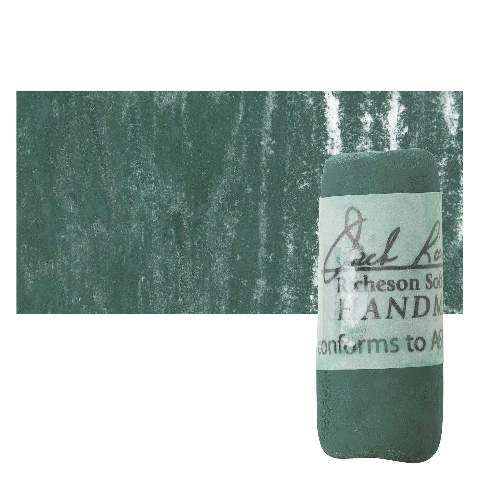 Richeson Soft Handrolled Pastel - Green G60, pastel and swatch