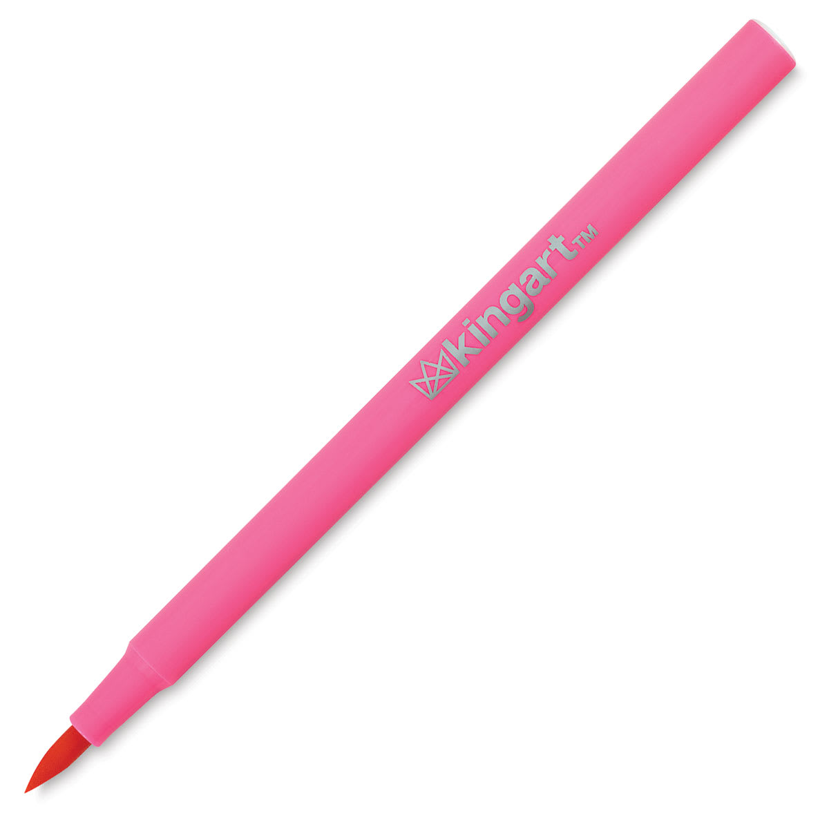 Kingart Watercolor Brush Marker Sets - Single Pink Brush Marker shown at angle