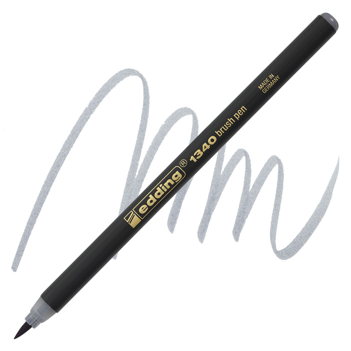 Edding Brush Pen - Silver Grey pen and swatch