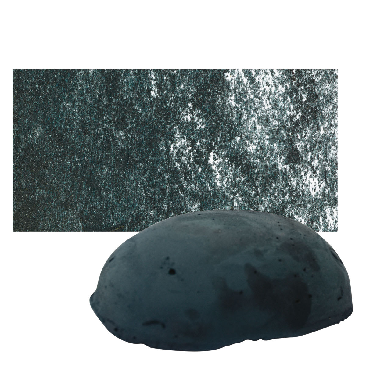 Sennelier Soft Pastel Pebble - Blue Gray Green pastel and swatch