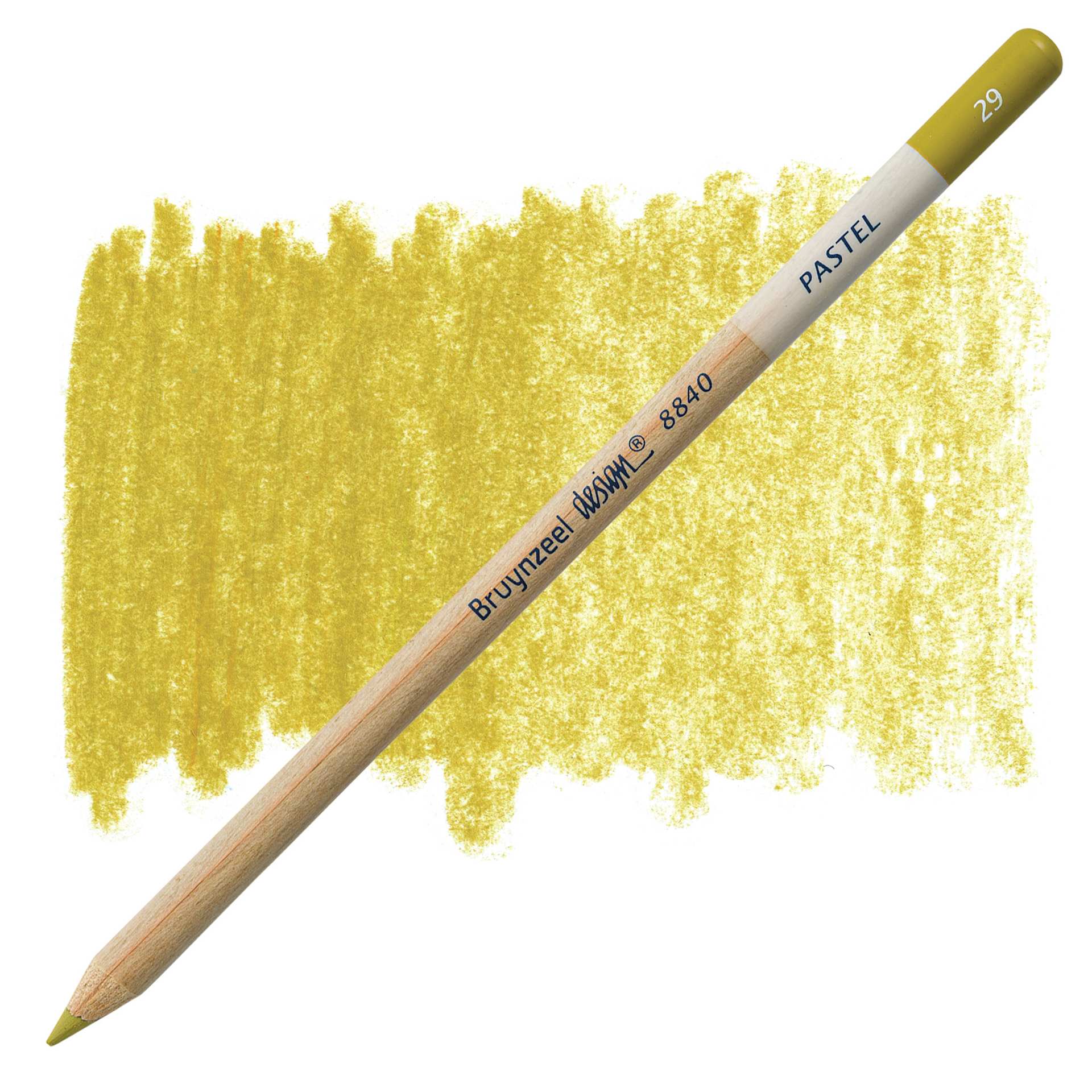 Bruynzeel Design Pastel Pencil - Yellow Brown 29 pastel pencil and swatch