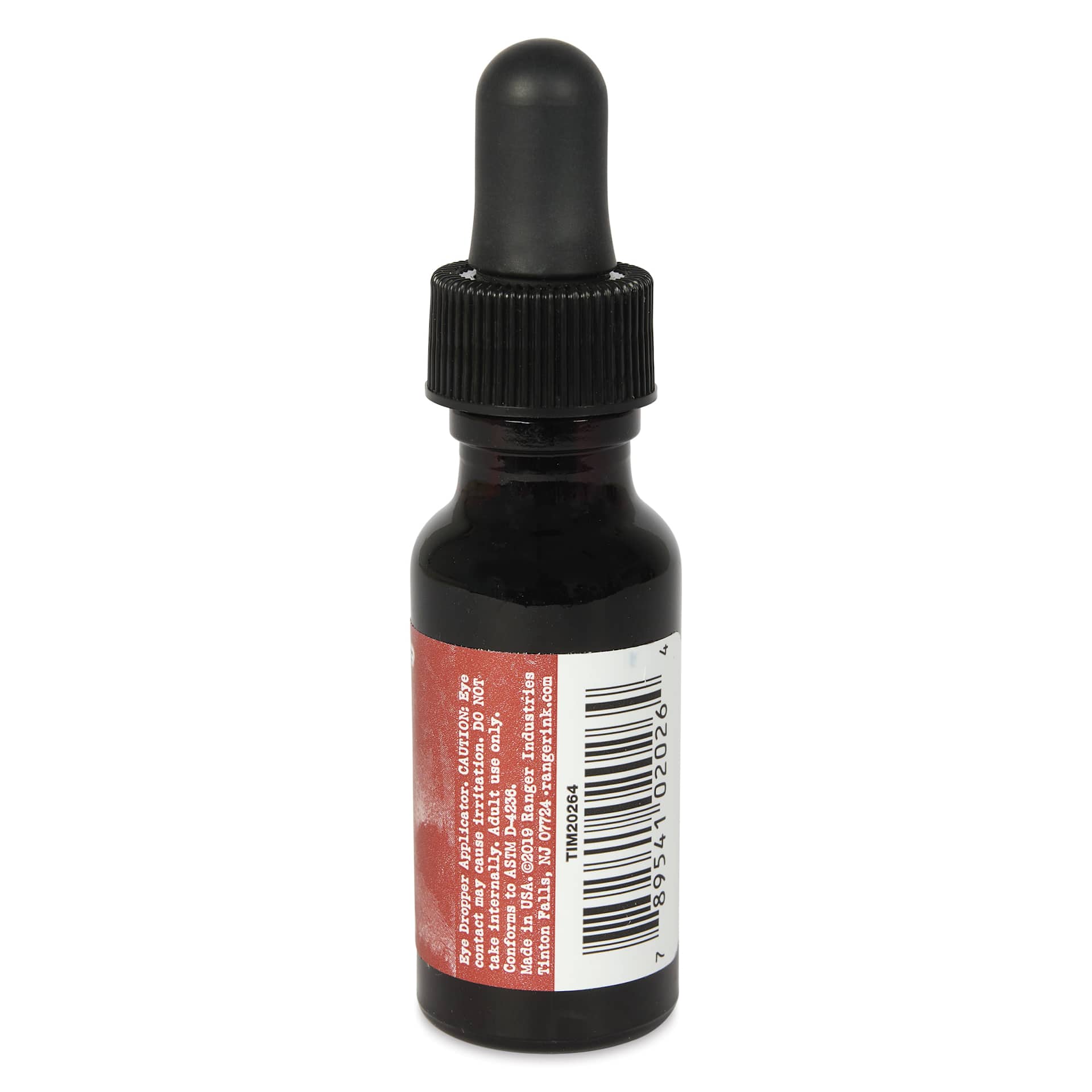Ranger Distress Ink Pad Re-Inker - Fired Brick, side of the bottle