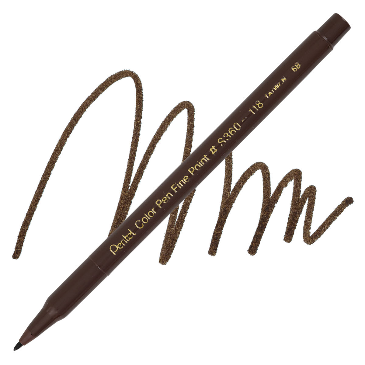 Pentel Color Pen - Dark Brown pen and swatch