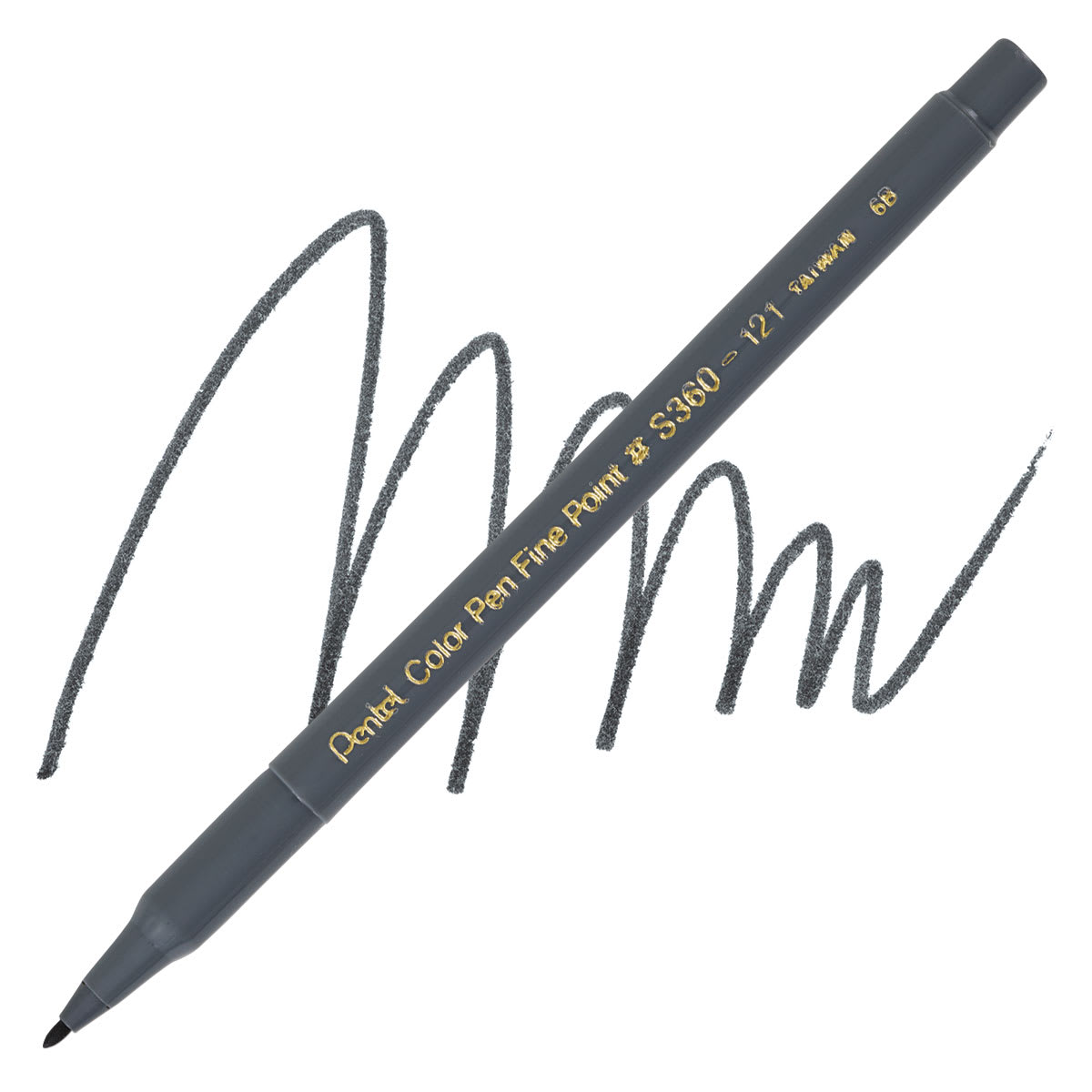 Pentel Color Pen - Dark Gray pen and swatch