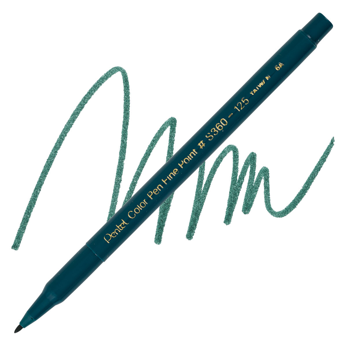 Pentel Color Pen - Dark Green pen and swatch
