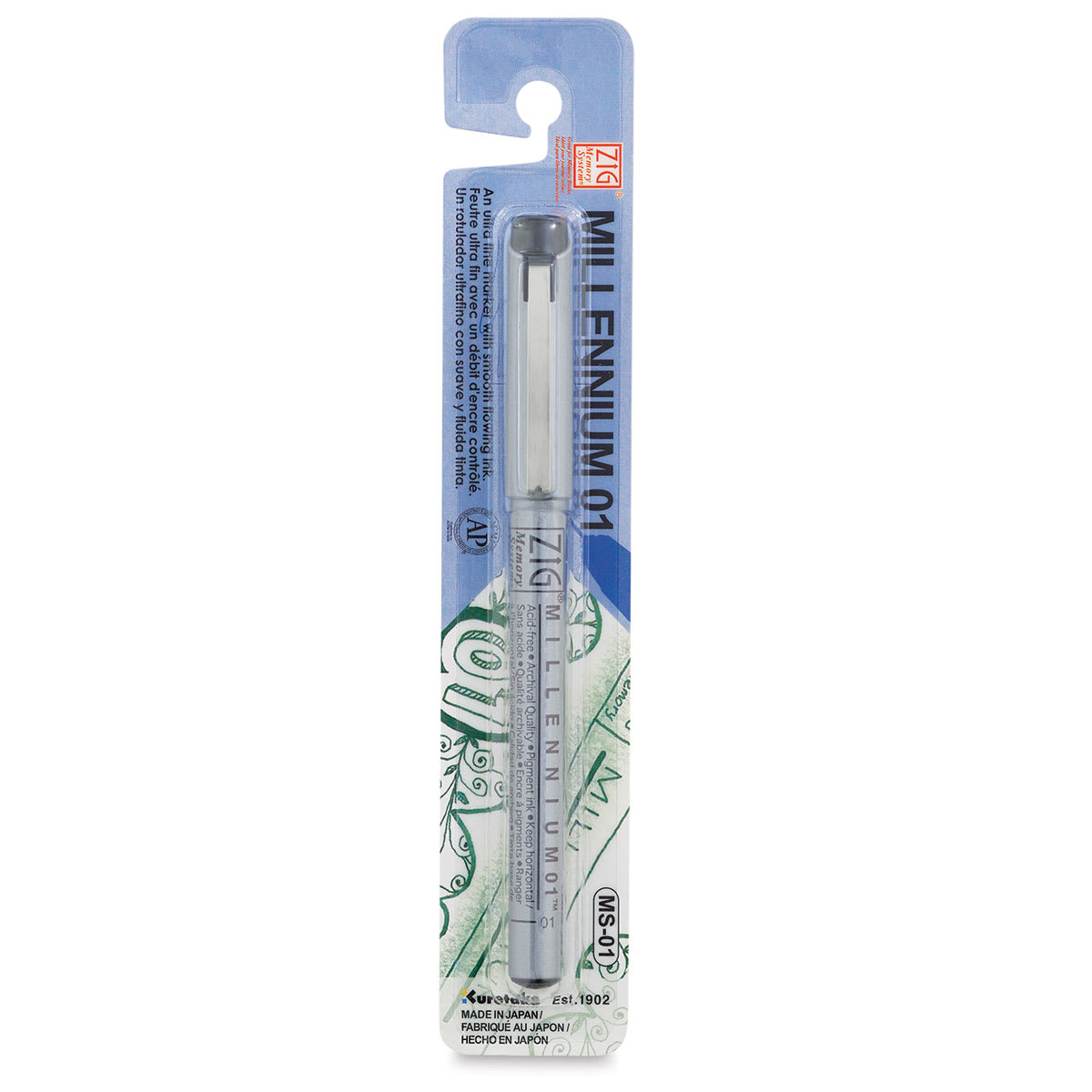 Kuretake Zig Millennium Fineliner Pen - Black (in package)