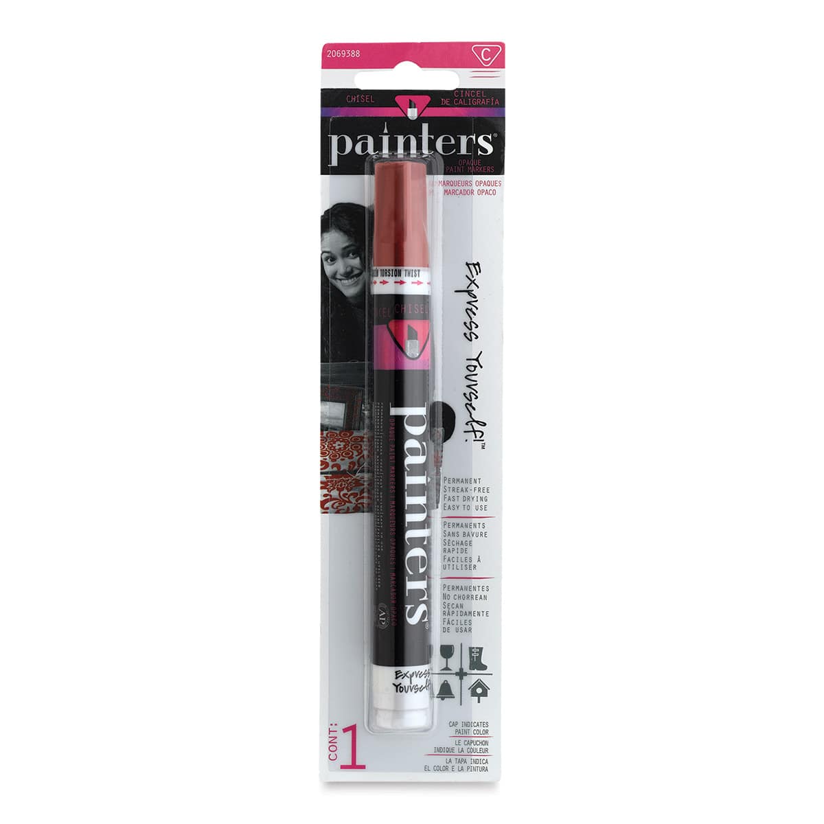 Elmer's Painters Paint Marker - Red, Chisel Point (in package)