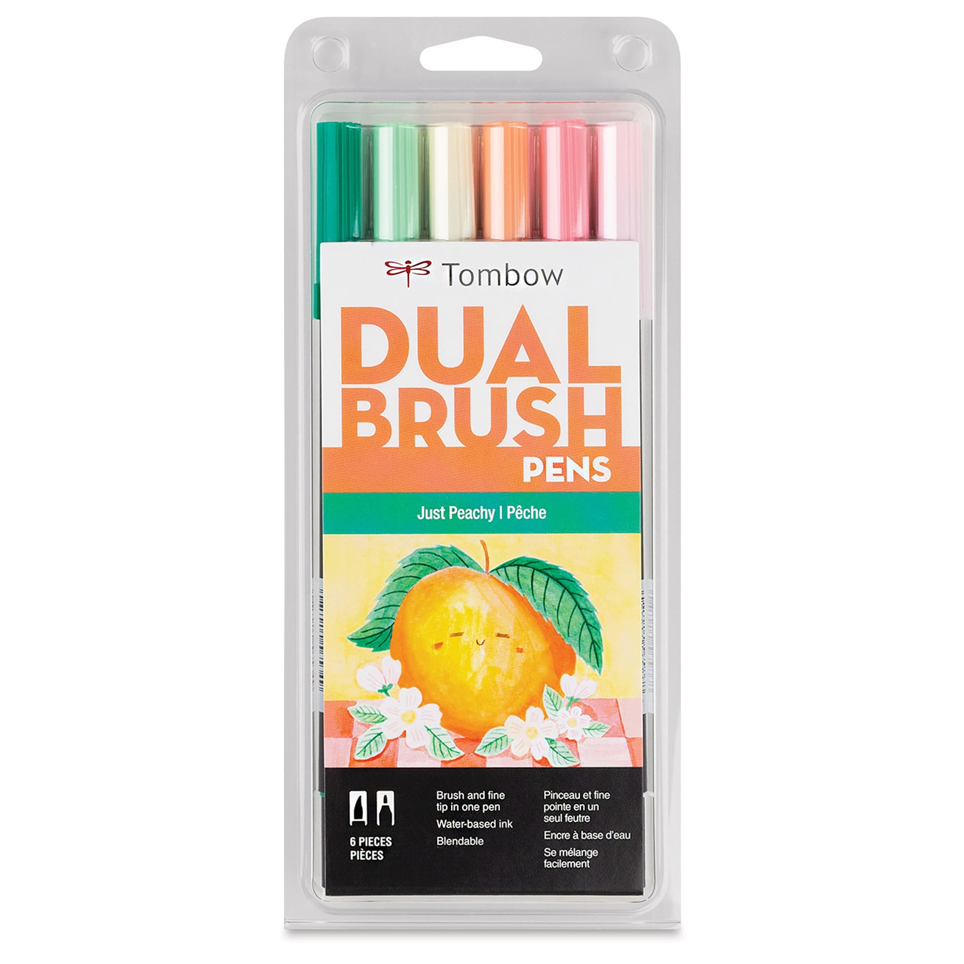 ラブアールキス　ピーチボール Tombow Dual Brush Pens - Just Peachy, Set of 6 | BLICK Art