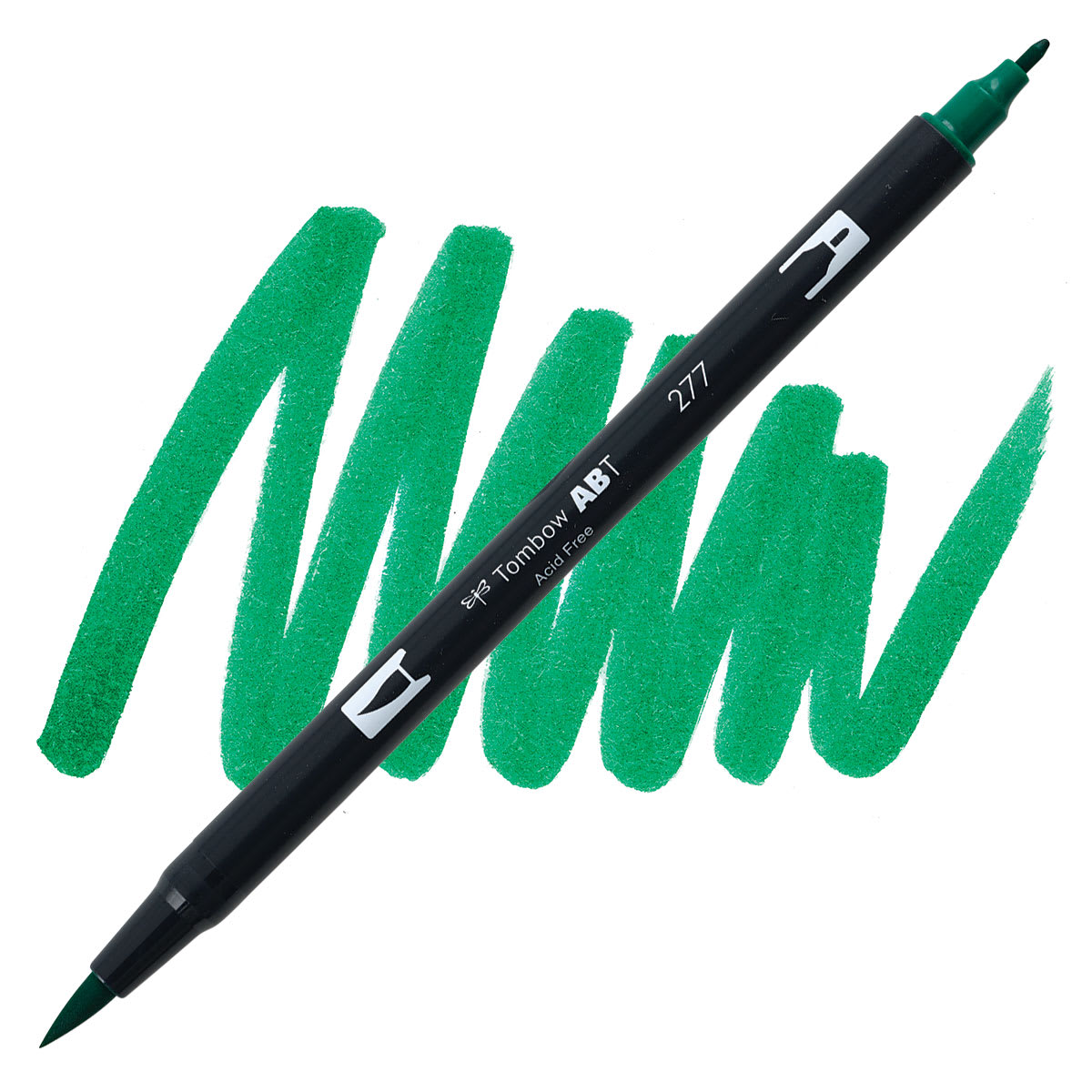 Tombow Dual Brush Pen - Dark Green pen and swatch
