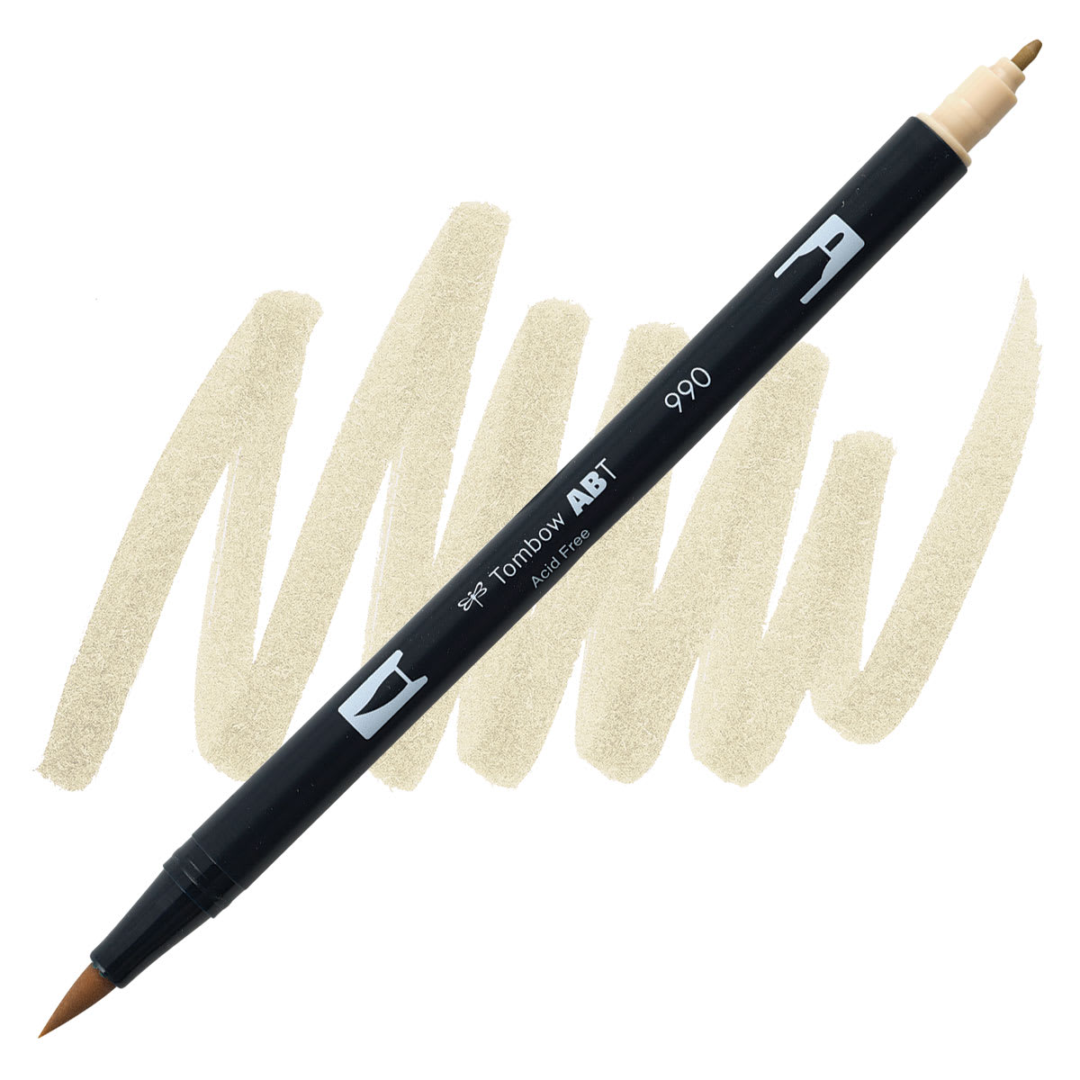 Tombow Dual Brush Pen - Light Sand pen and swatch