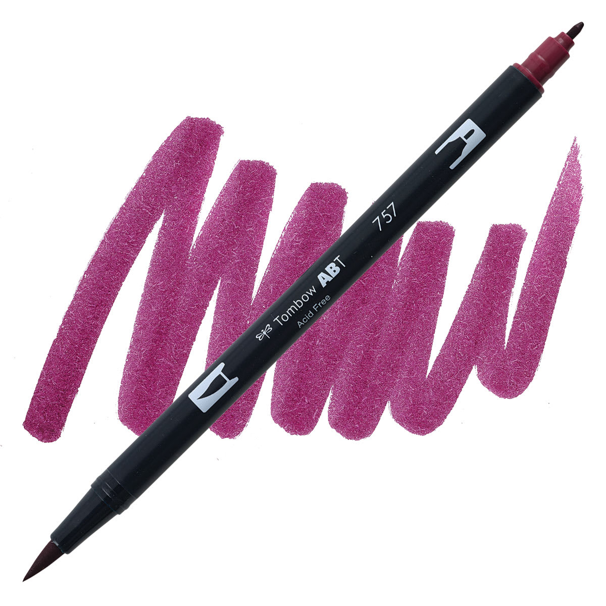 Tombow Dual Brush Pen - Port Red pen and swatch