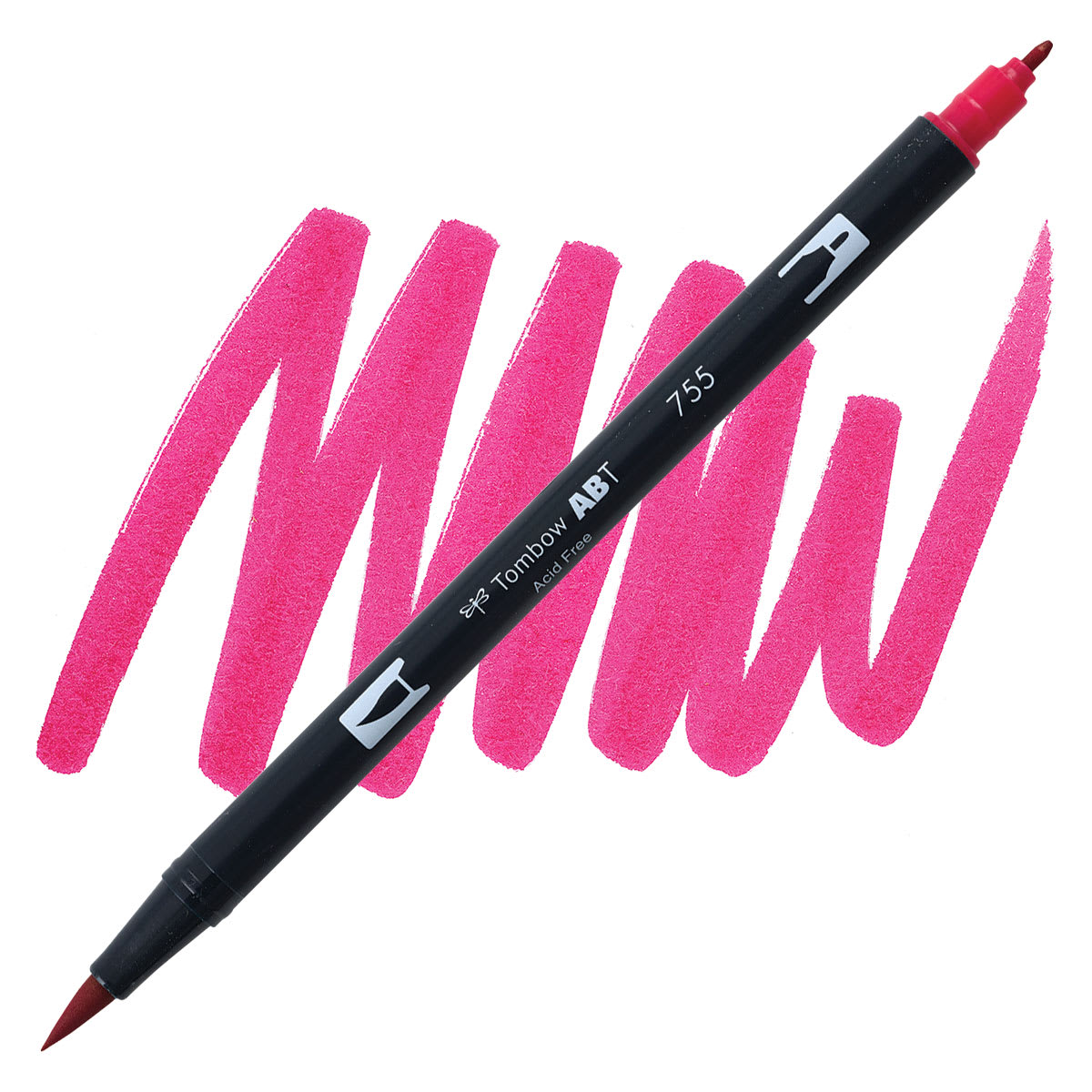 Tombow Dual Brush Pen - Rubine Red pen and swatch