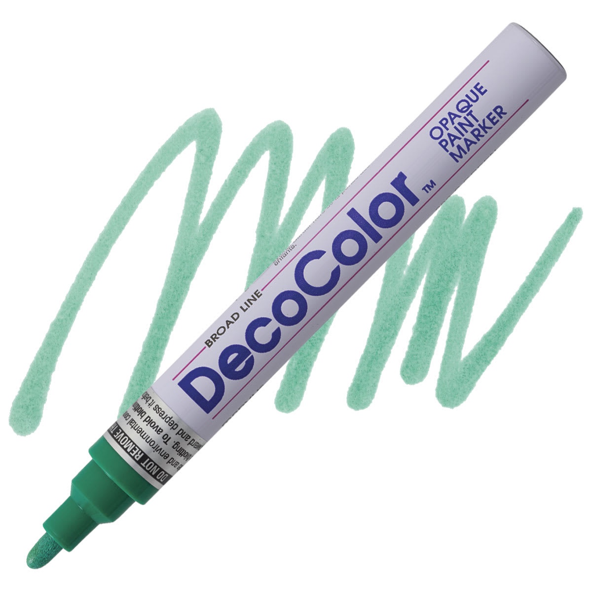 Decocolor Paint Marker - Green, Broad Tip marker and swatch