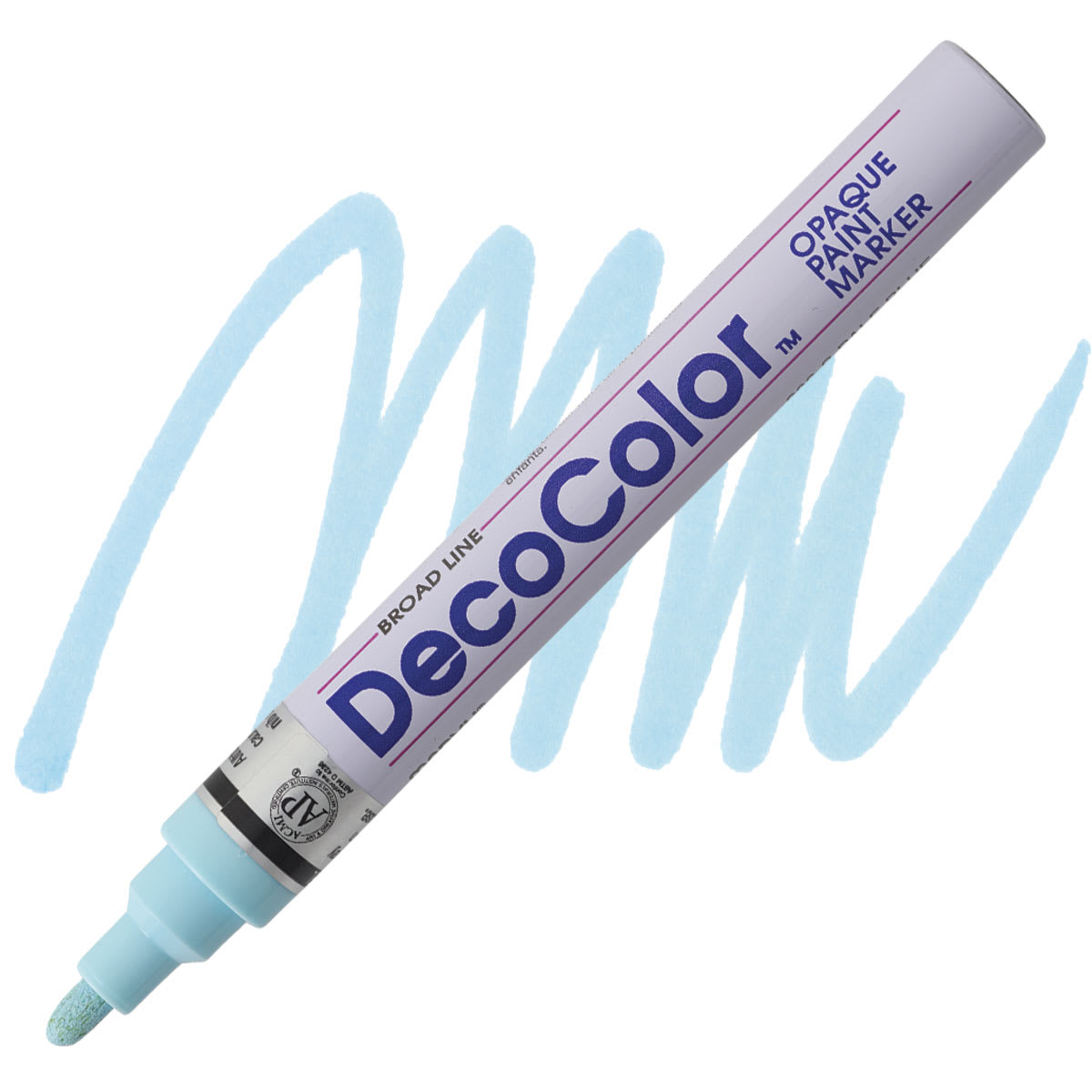 Decocolor Paint Marker - Pale Blue, Broad Tip marker and swatch