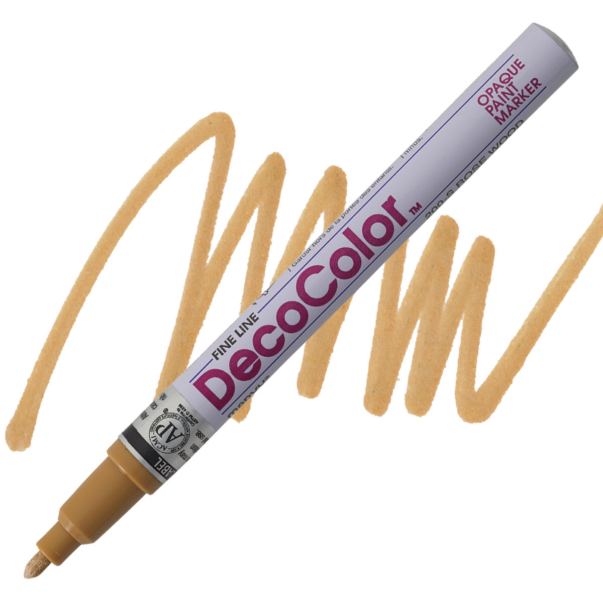 Decocolor Paint Marker - Rosewood, Fine Tip marker and swatch
