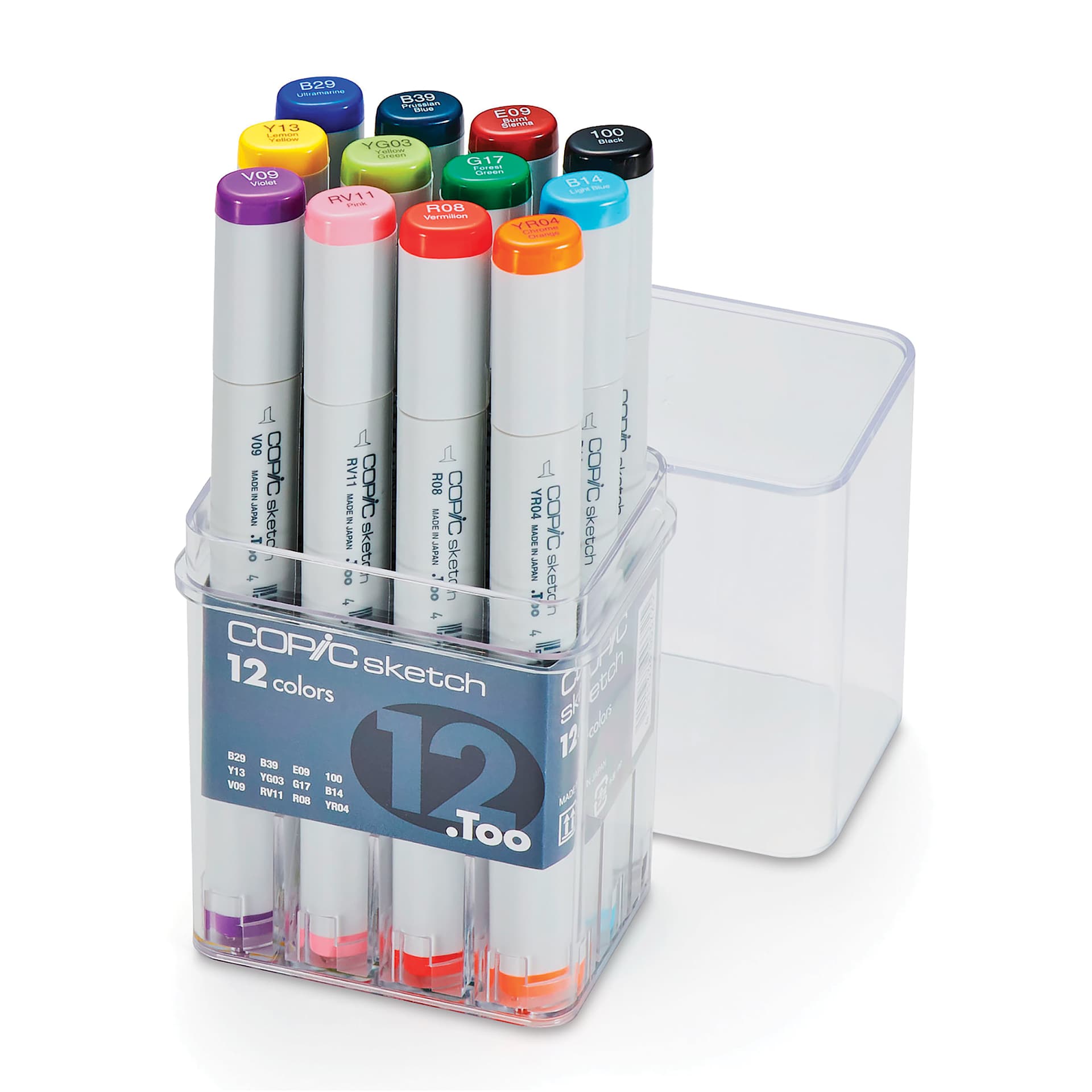 Copic Sketch Marker Set - Basic Colors, Set of 12 | BLICK Art