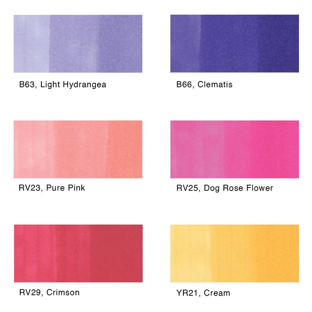 Copic Sketch Marker Set - Set of 6, Floral Favorites 2
