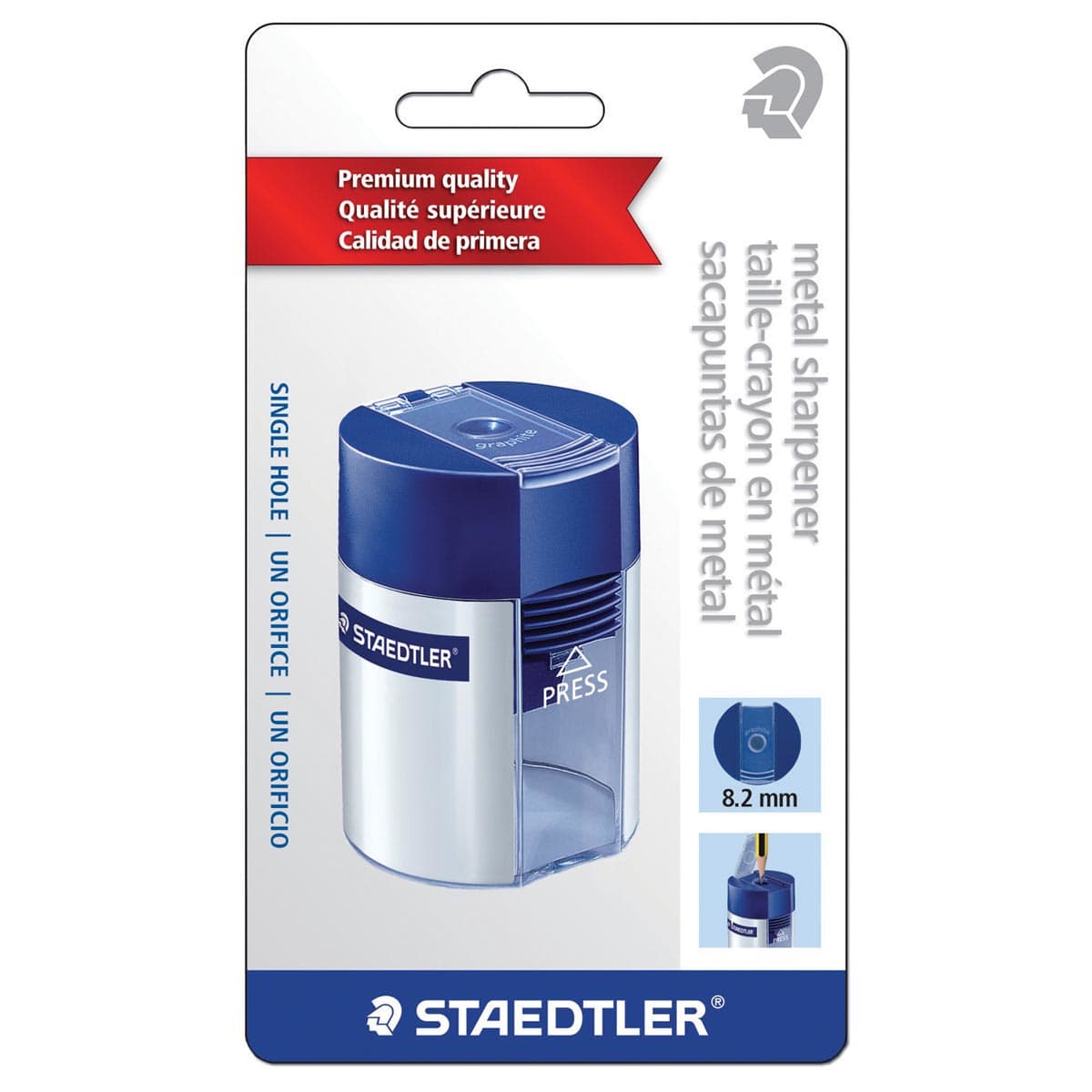 Staedtler Single-Hole Tub Pencil Sharpener with packaging