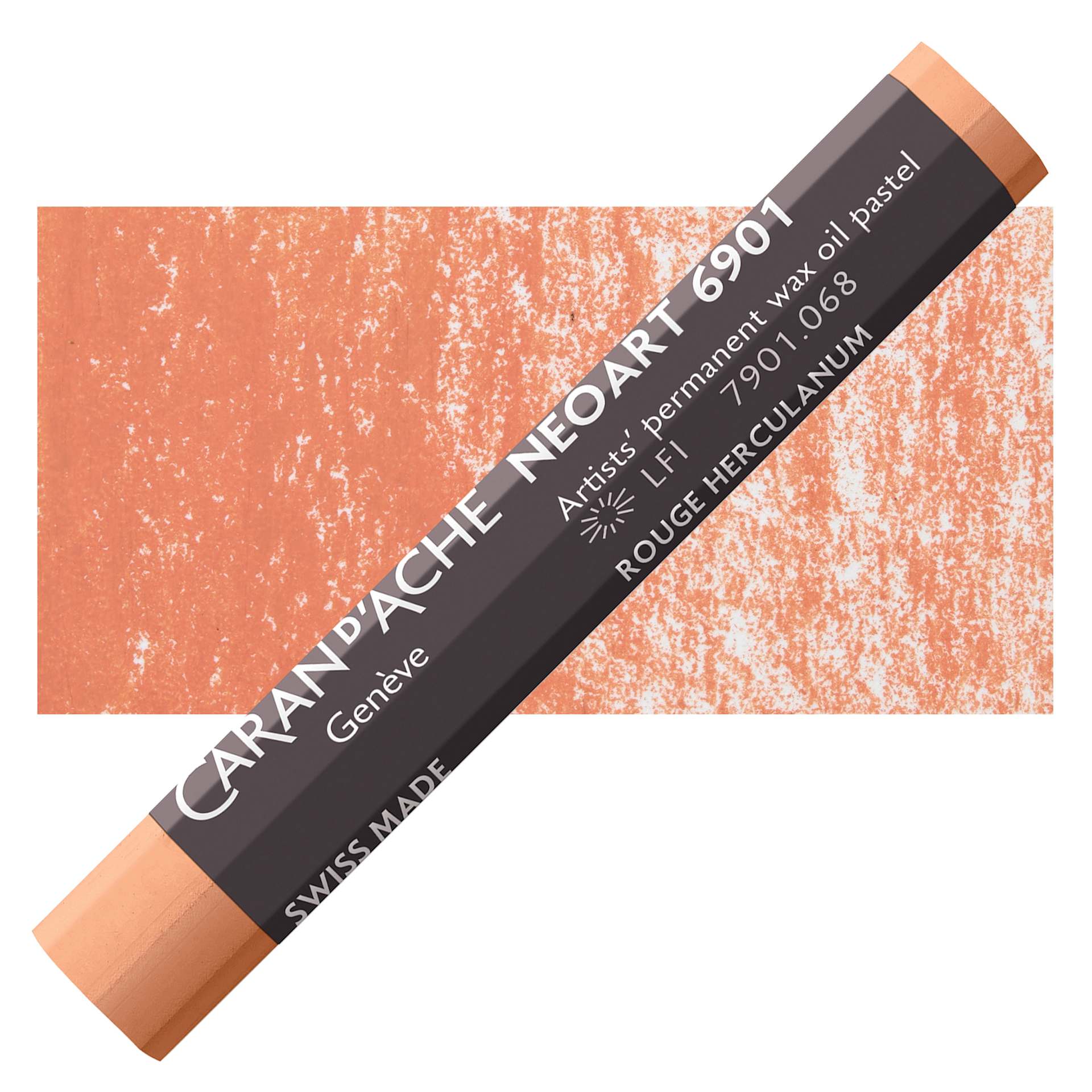 Caran d’Ache Neoart 6901 Pastel - Herculanum Red, pastel and swatch