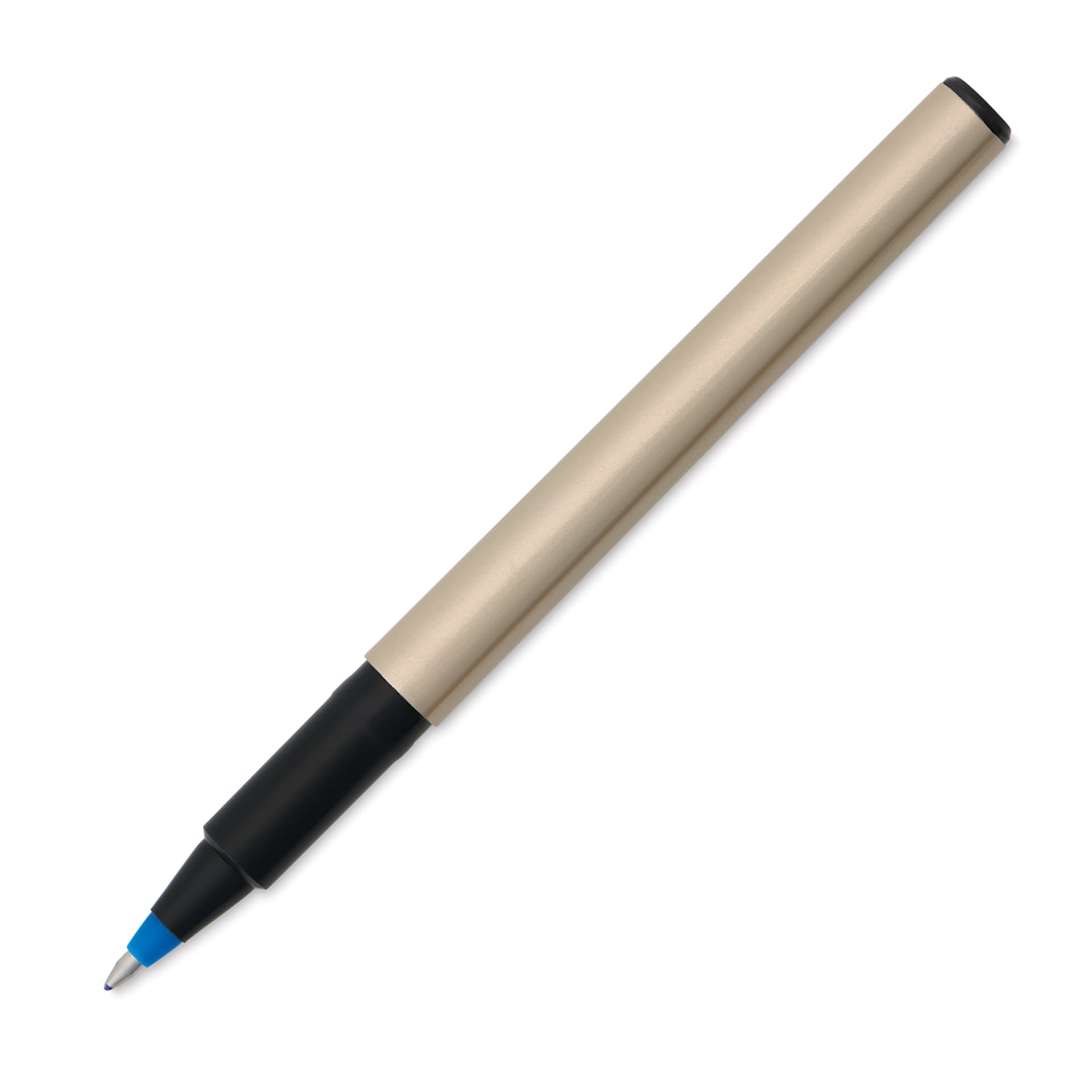 Uni-Ball Deluxe Rollerball Pen - Champagne Finish, Blue, Fine Tip, 0.7 mm, cap off