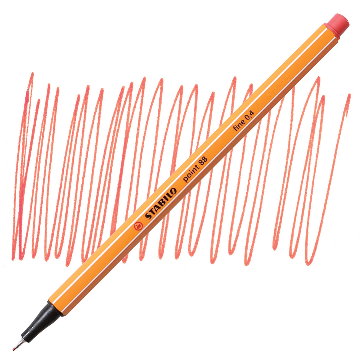 Stabilo Point 88 Fineliner Pen - Rust Red pen and swatch