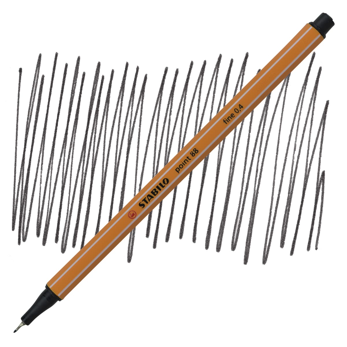 Stabilo Point 88 Fineliner Pen - Black pen and swatch