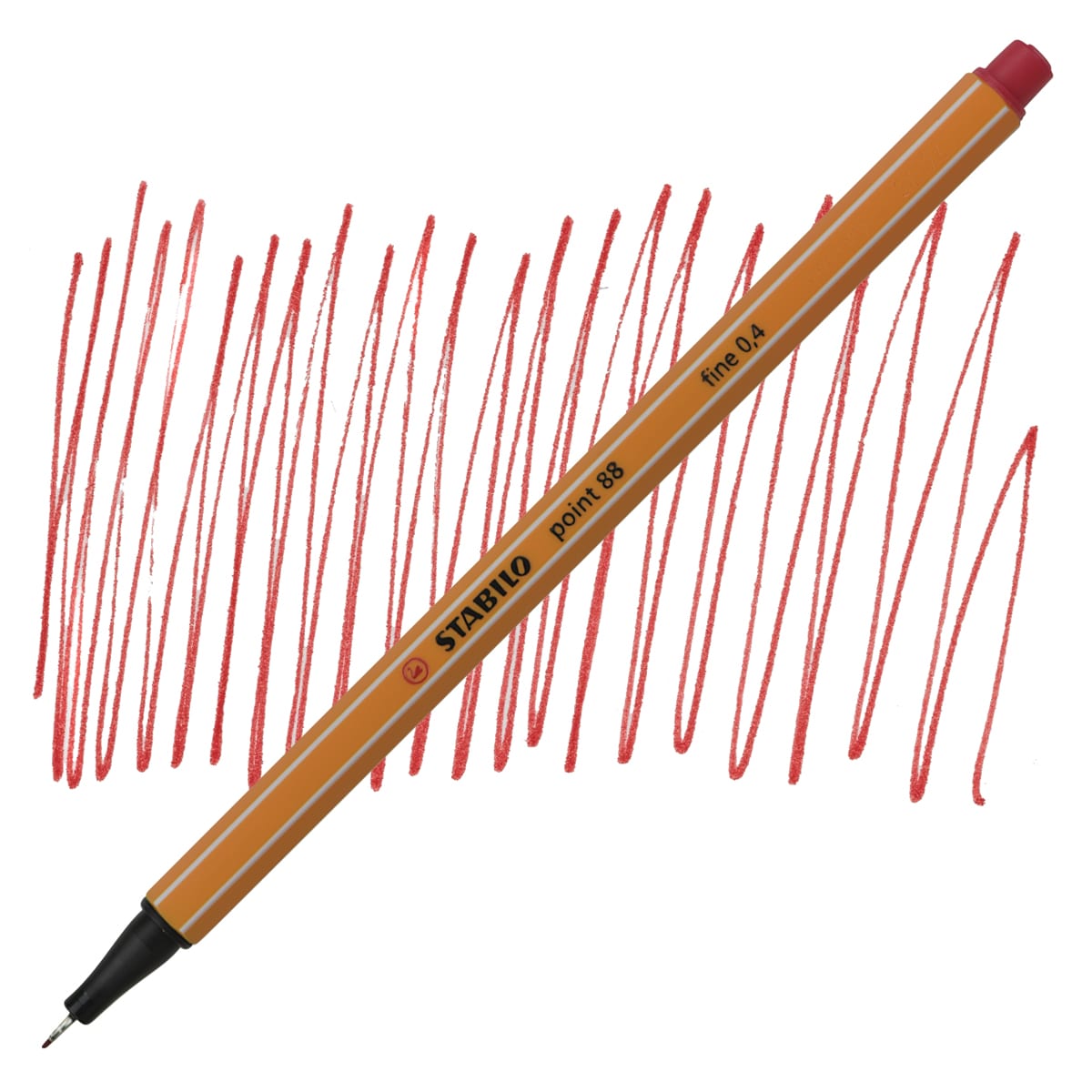 Stabilo Point 88 Fineliner Pen - Crimson pen and swatch